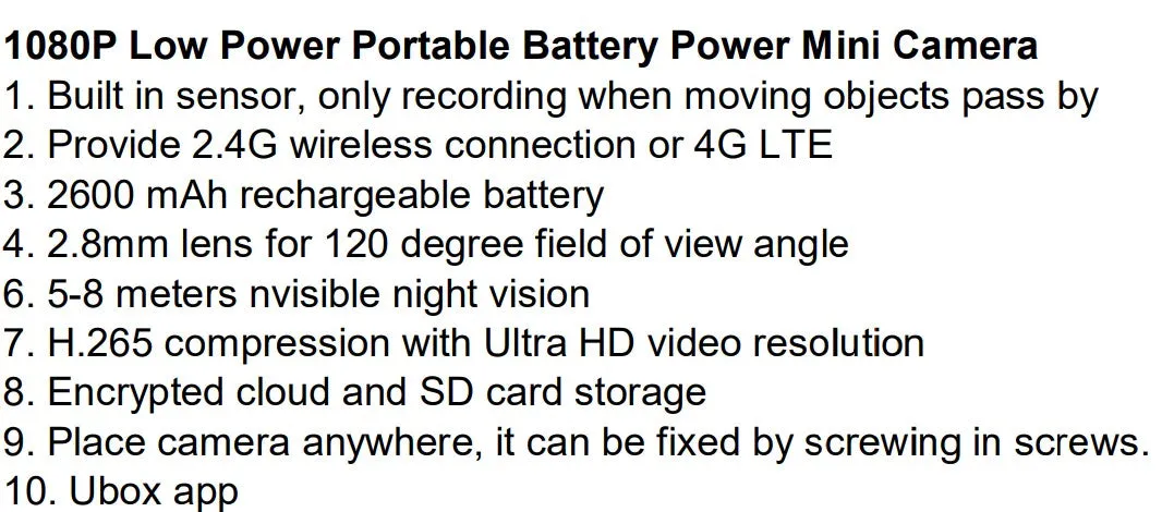 1080 4G LTE PIR MOTION BATTERY OPERATED SECURITY CAMERA