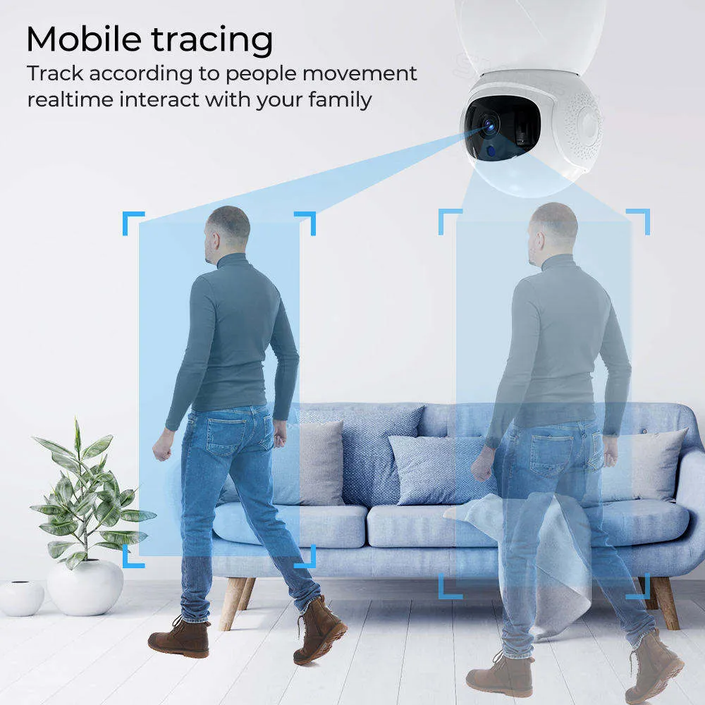 1080P HD Cctv AI Auto Tracking PIR Motion Human Detection Two Way Voice Call Tuya Smart Wifi Camera
