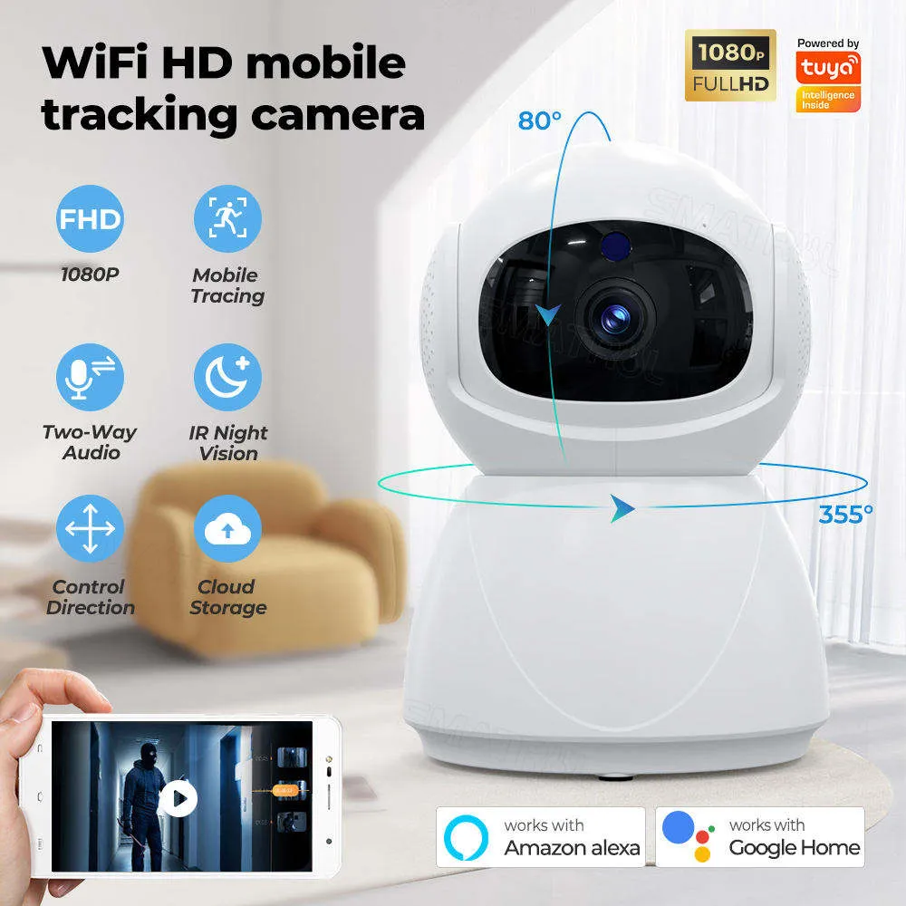 1080P HD Cctv AI Auto Tracking PIR Motion Human Detection Two Way Voice Call Tuya Smart Wifi Camera