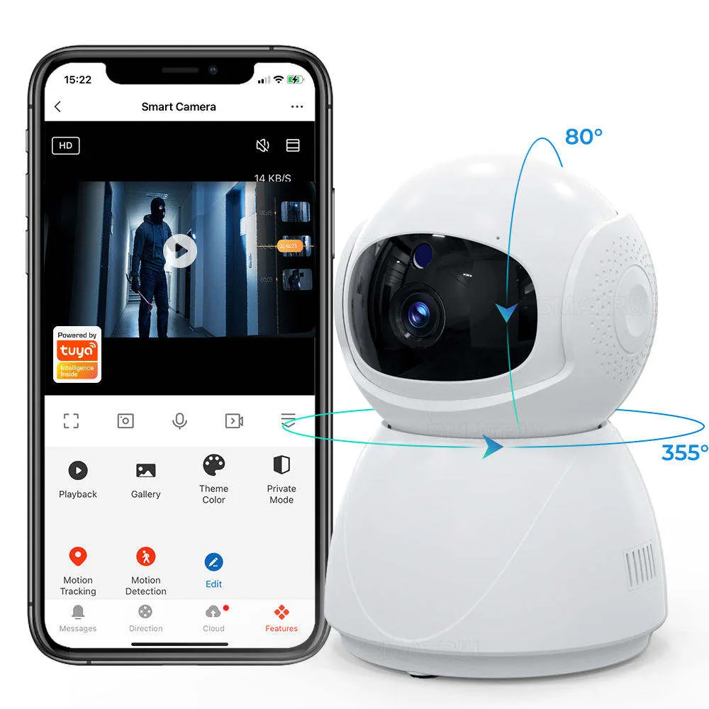 1080P HD Cctv AI Auto Tracking PIR Motion Human Detection Two Way Voice Call Tuya Smart Wifi Camera