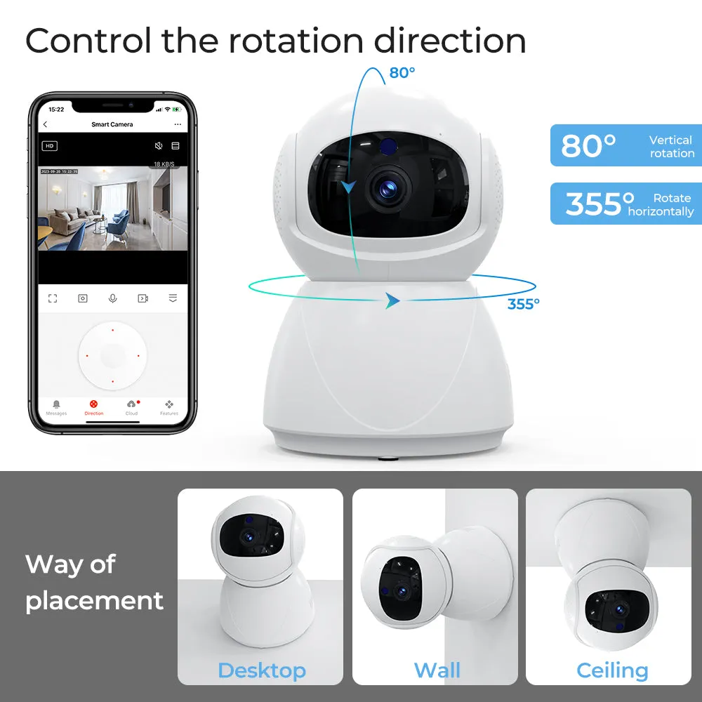 1080P HD Cctv AI Auto Tracking PIR Motion Human Detection Two Way Voice Call Tuya Smart Wifi Camera