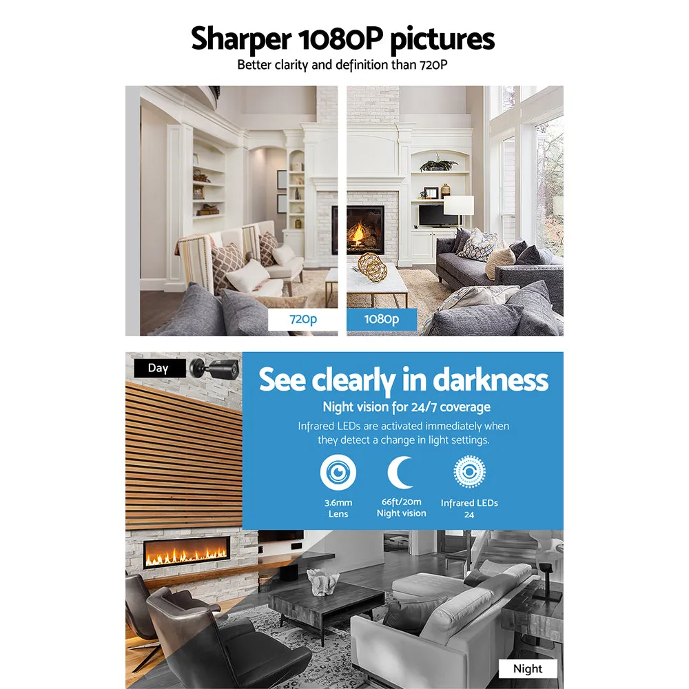 1080P Motion Detect CCTV System 4 Cameras 2TB UL-Tech