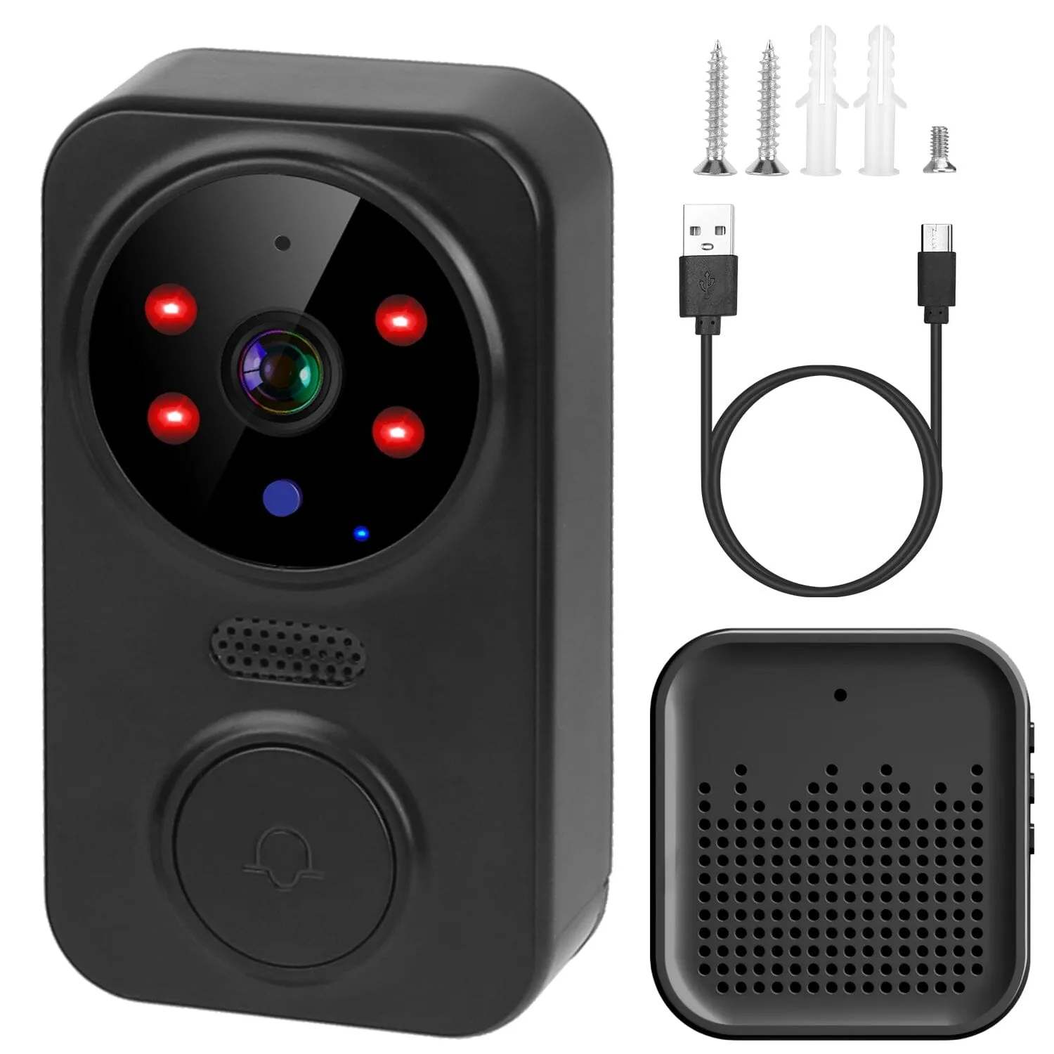1080P WiFi Security Doorbell Camera 2-Way Audio Free Cloud Storage