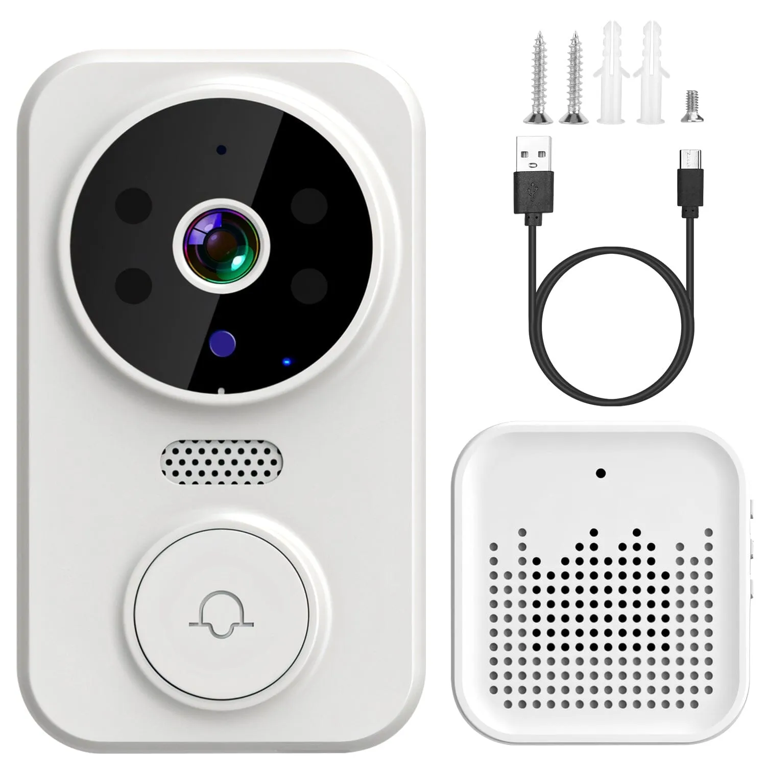1080P WiFi Security Doorbell Camera 2-Way Audio Free Cloud Storage