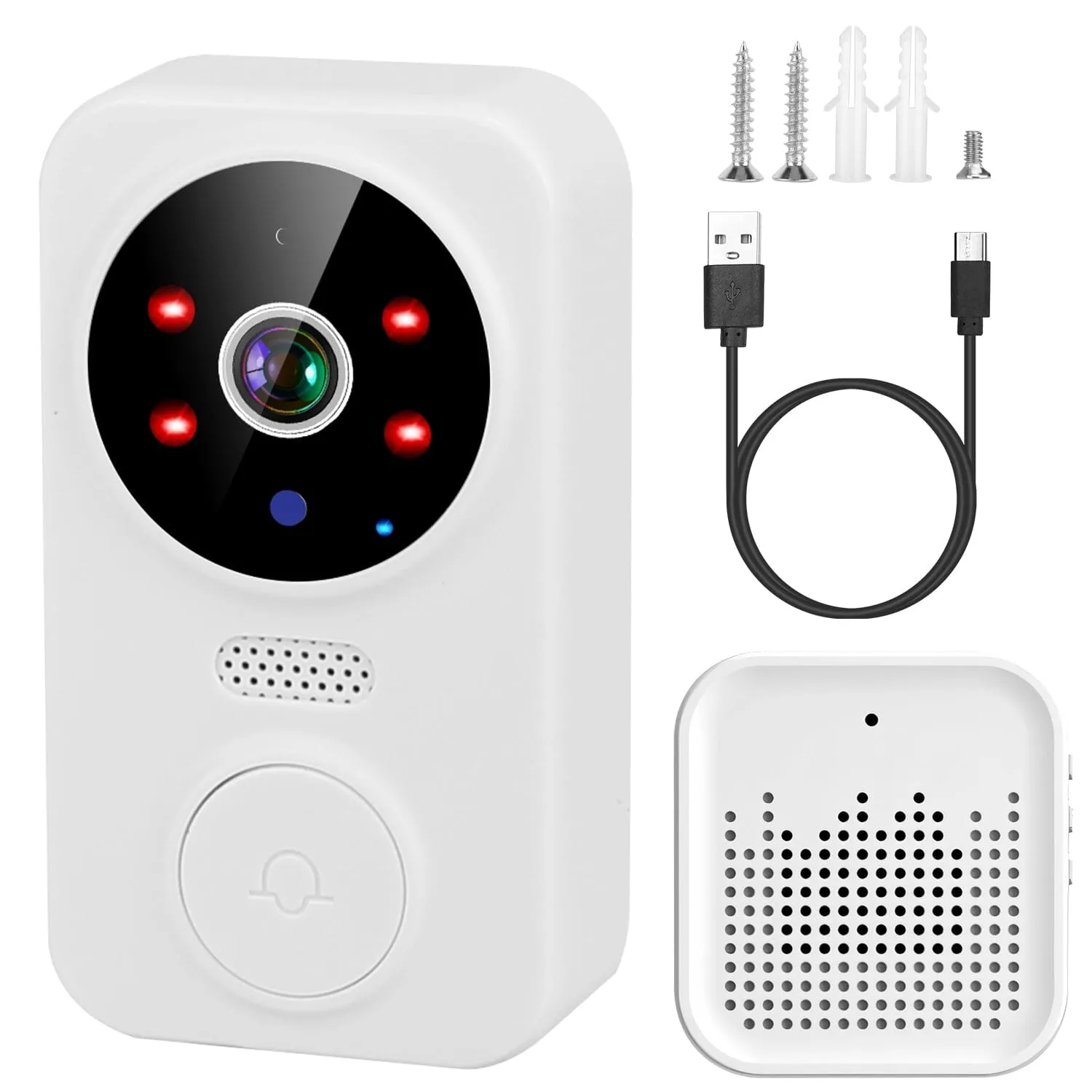 1080P WiFi Security Doorbell Camera 2-Way Audio Free Cloud Storage