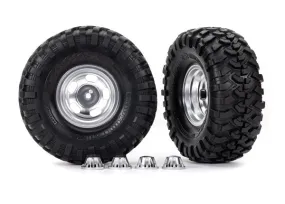 2.2" x 5.3" Tires & Wheels (2), Satin Chrome