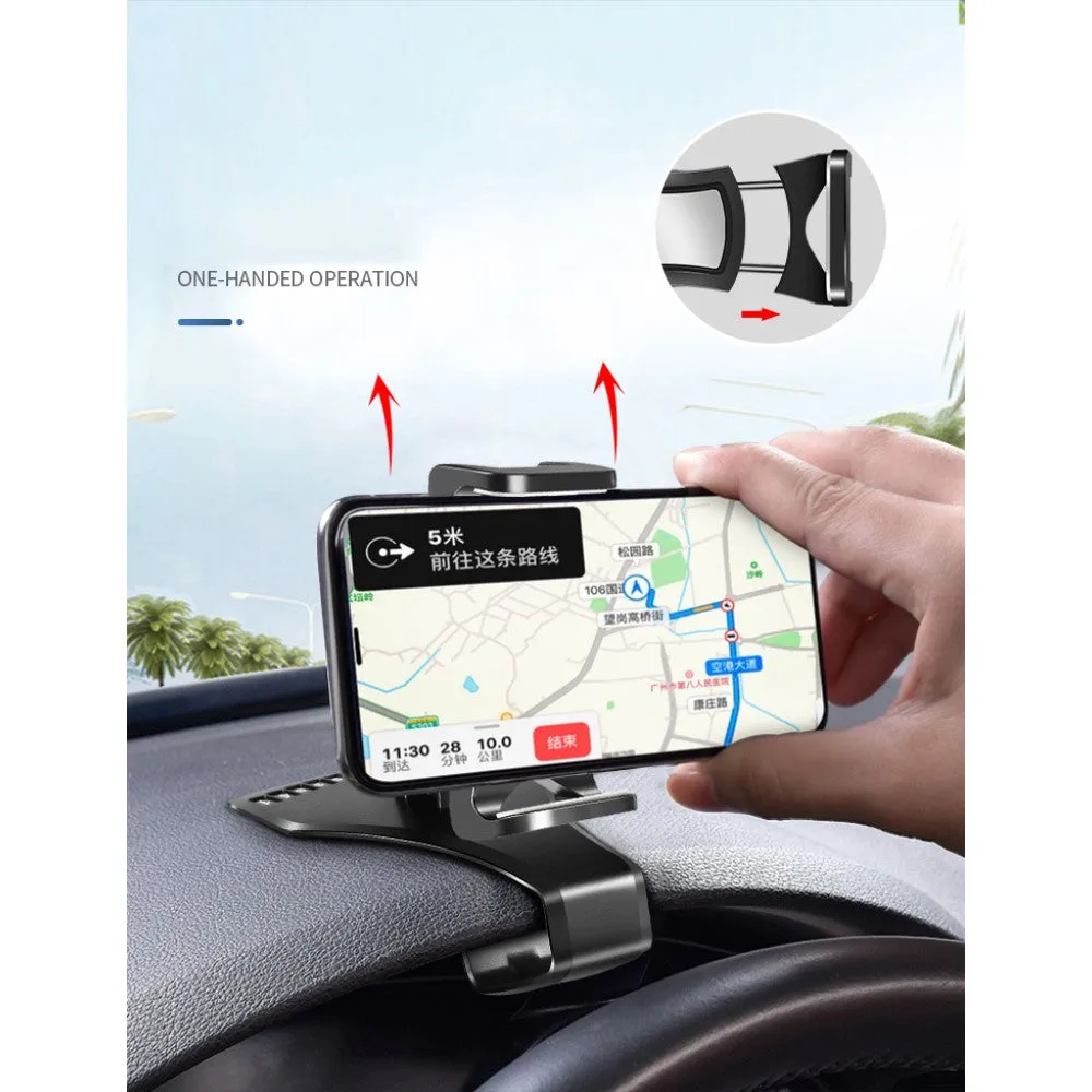 3 in 1 Car GPS Smartphone Holder: Dashboard / Visor Clamp   AC Grid Clip for Intex cloud Power , cloud Power Plus - Black