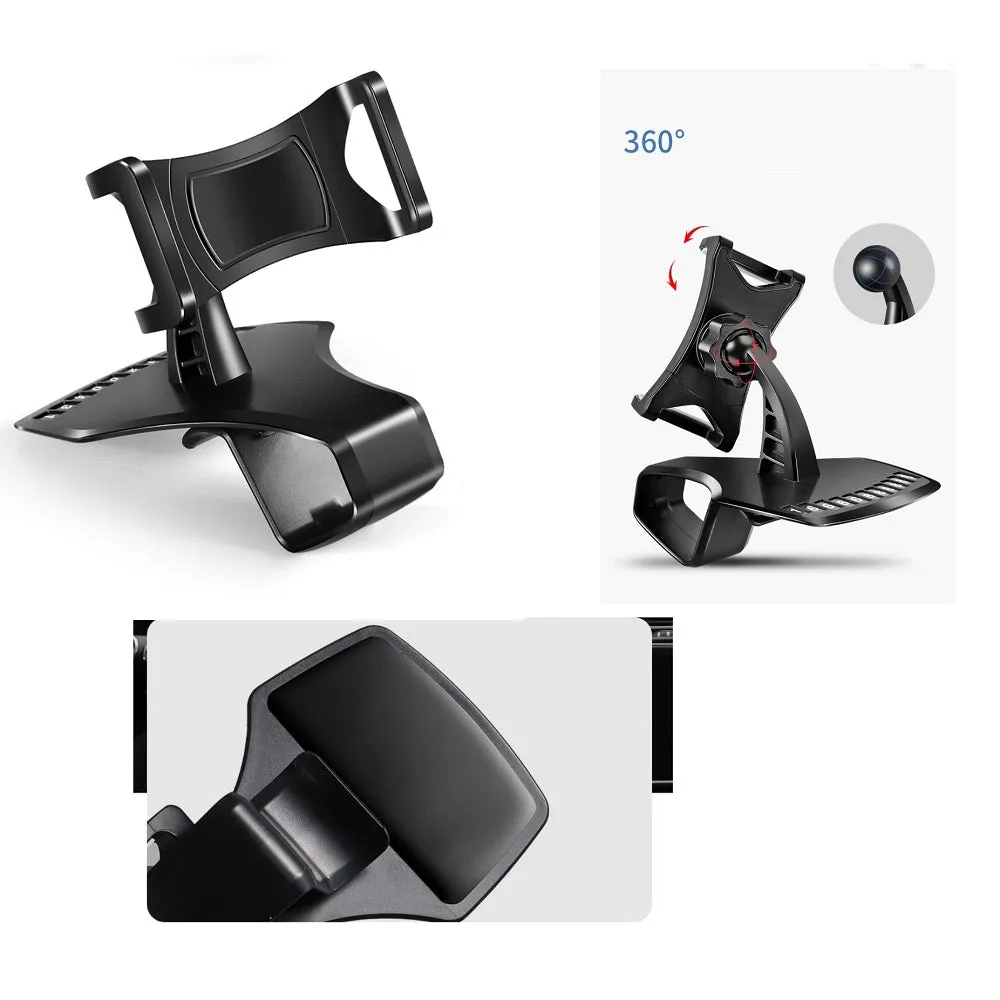 3 in 1 Car GPS Smartphone Holder: Dashboard / Visor Clamp   AC Grid Clip for Intex cloud Power , cloud Power Plus - Black