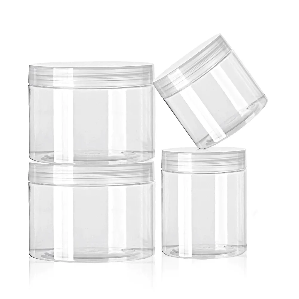 300ml PET Cosmetic Jar with Lid Crystal Clear
