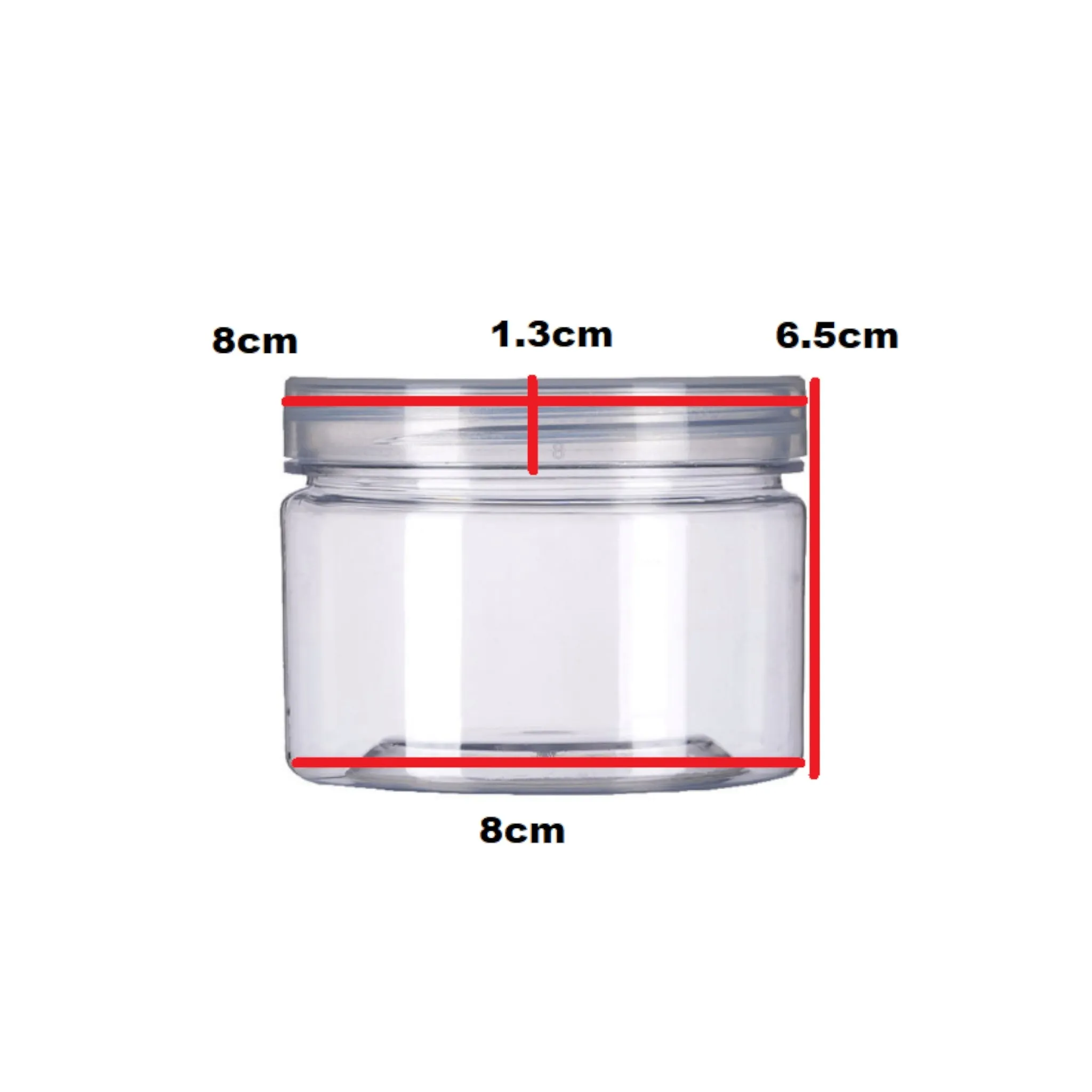 300ml PET Cosmetic Jar with Lid Crystal Clear
