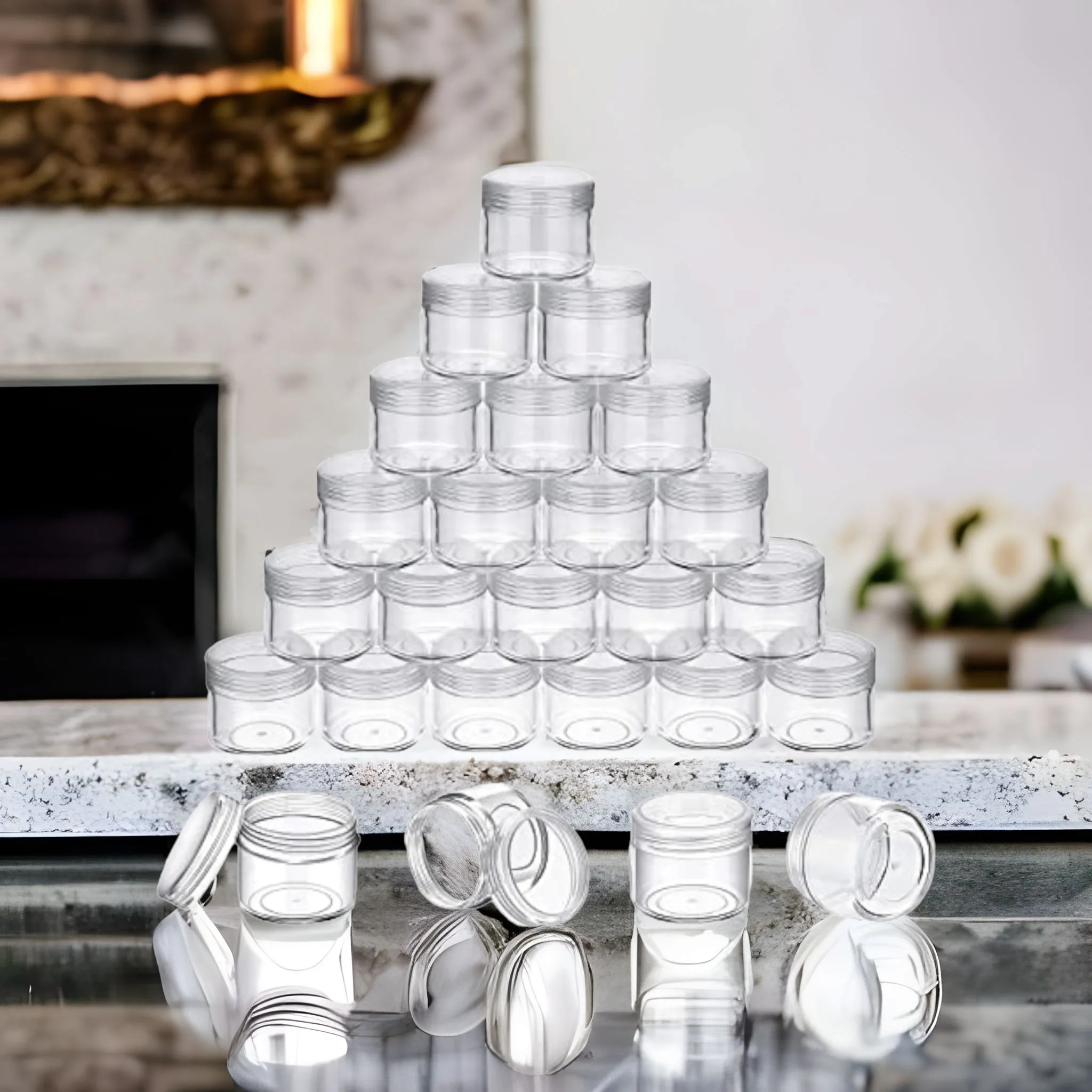 30g Acrylic Cosmetic Container Plastic Jar with Lid Crystal Clear 1pc