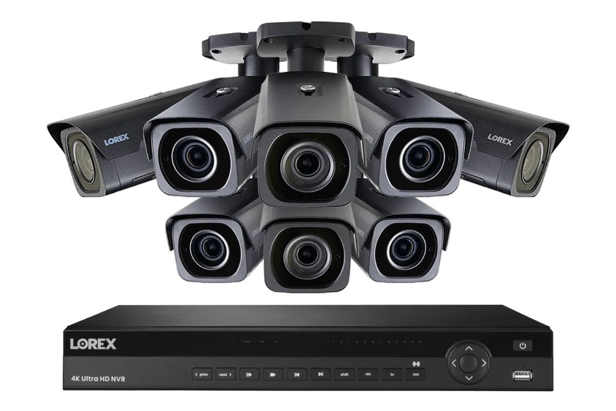 4K Nocturnal IP NVR System with 32-channel NVR, 4K IP Motorized Zoom Bullet Cameras, 250FT Night Vision