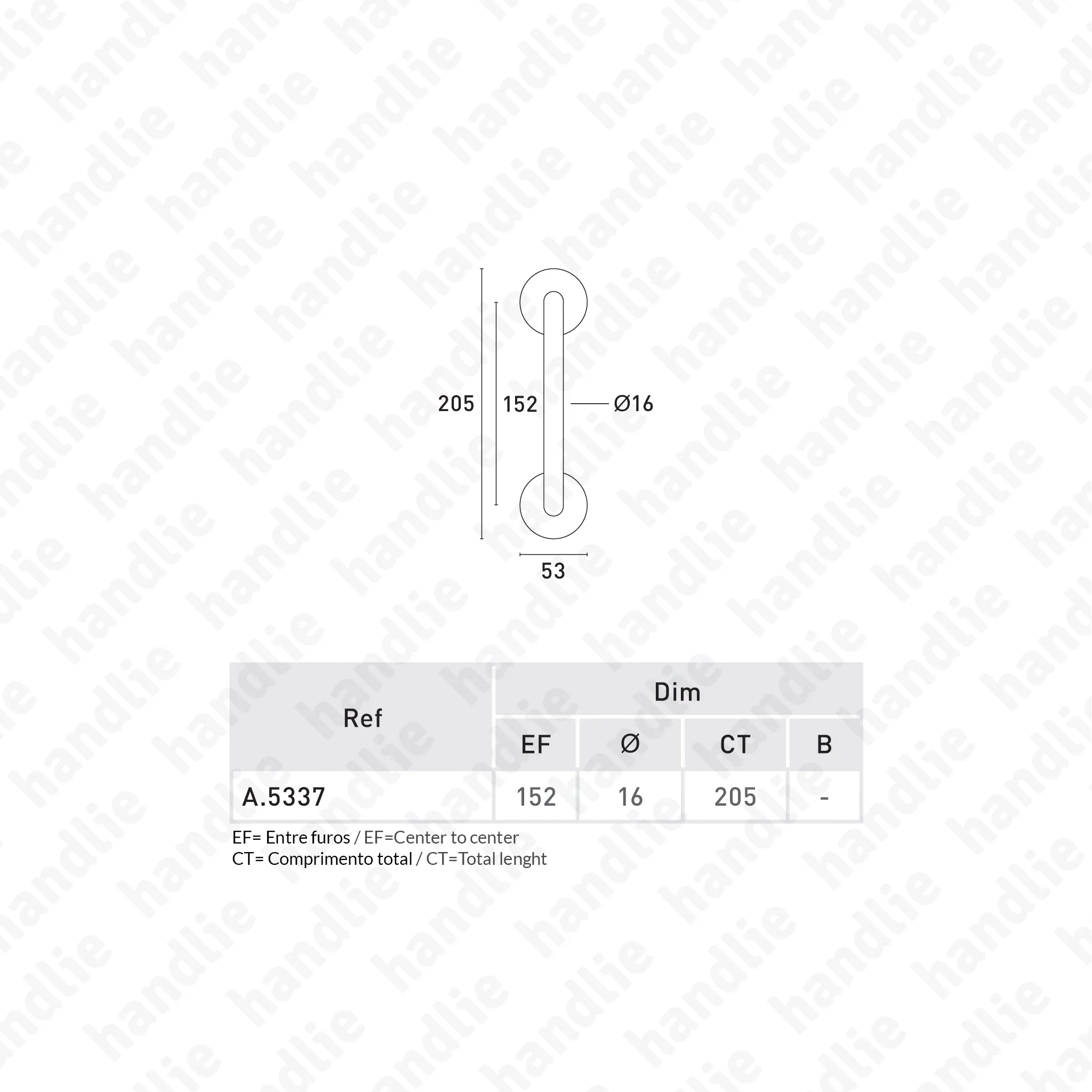 A.5337 - Asa simples para portas - Latão