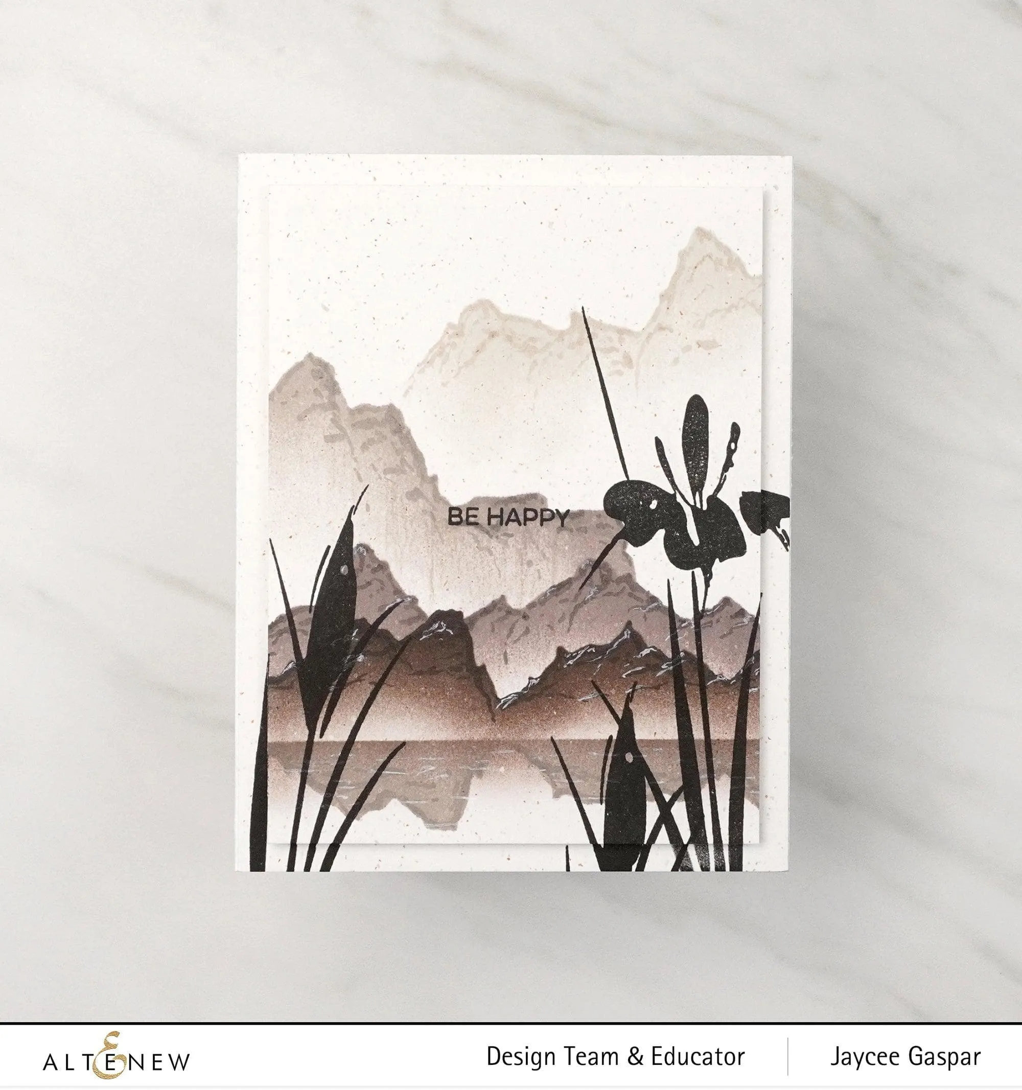 Abstract Mountain Scene Stencil