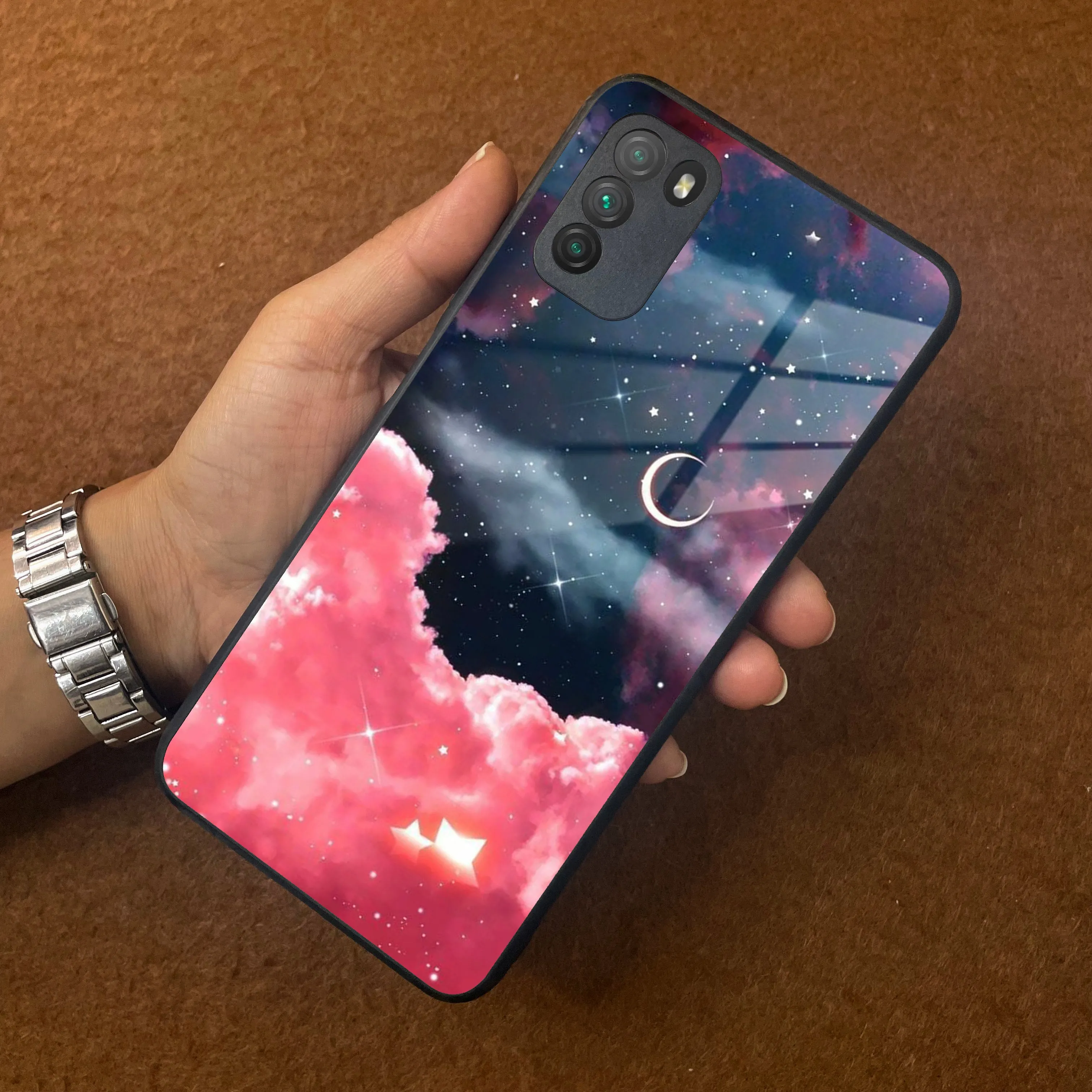 Aesthetic Cloud Glass Case Cover For Poco