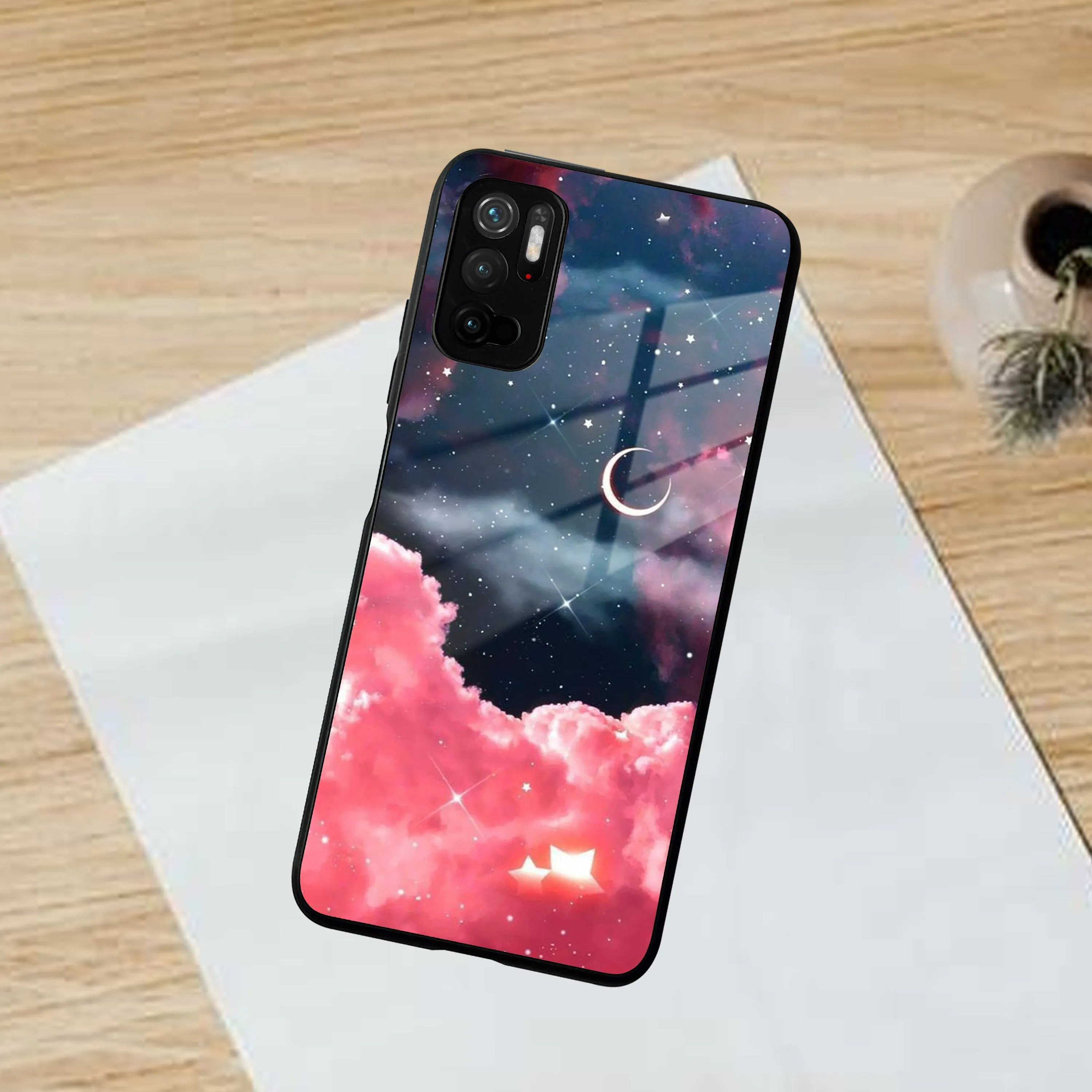Aesthetic Cloud Glass Case Cover For Poco