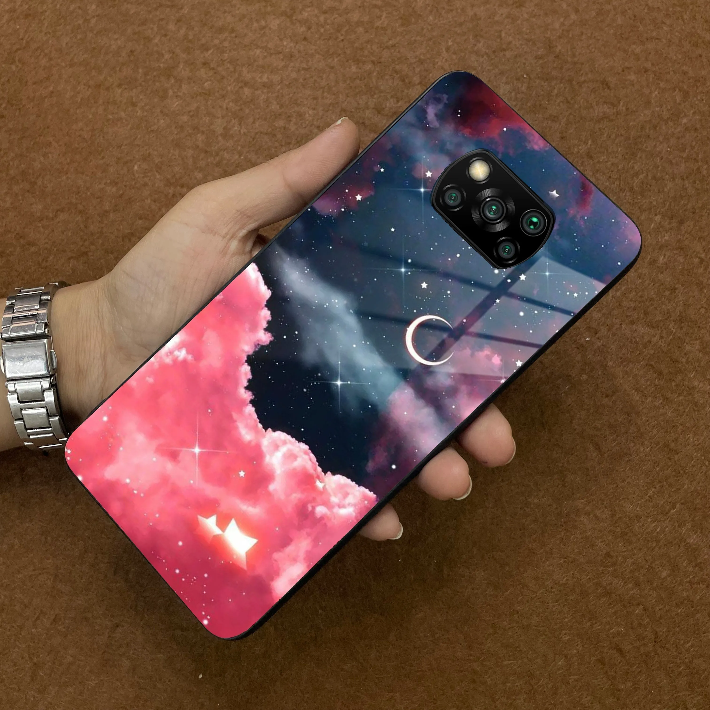 Aesthetic Cloud Glass Case Cover For Poco