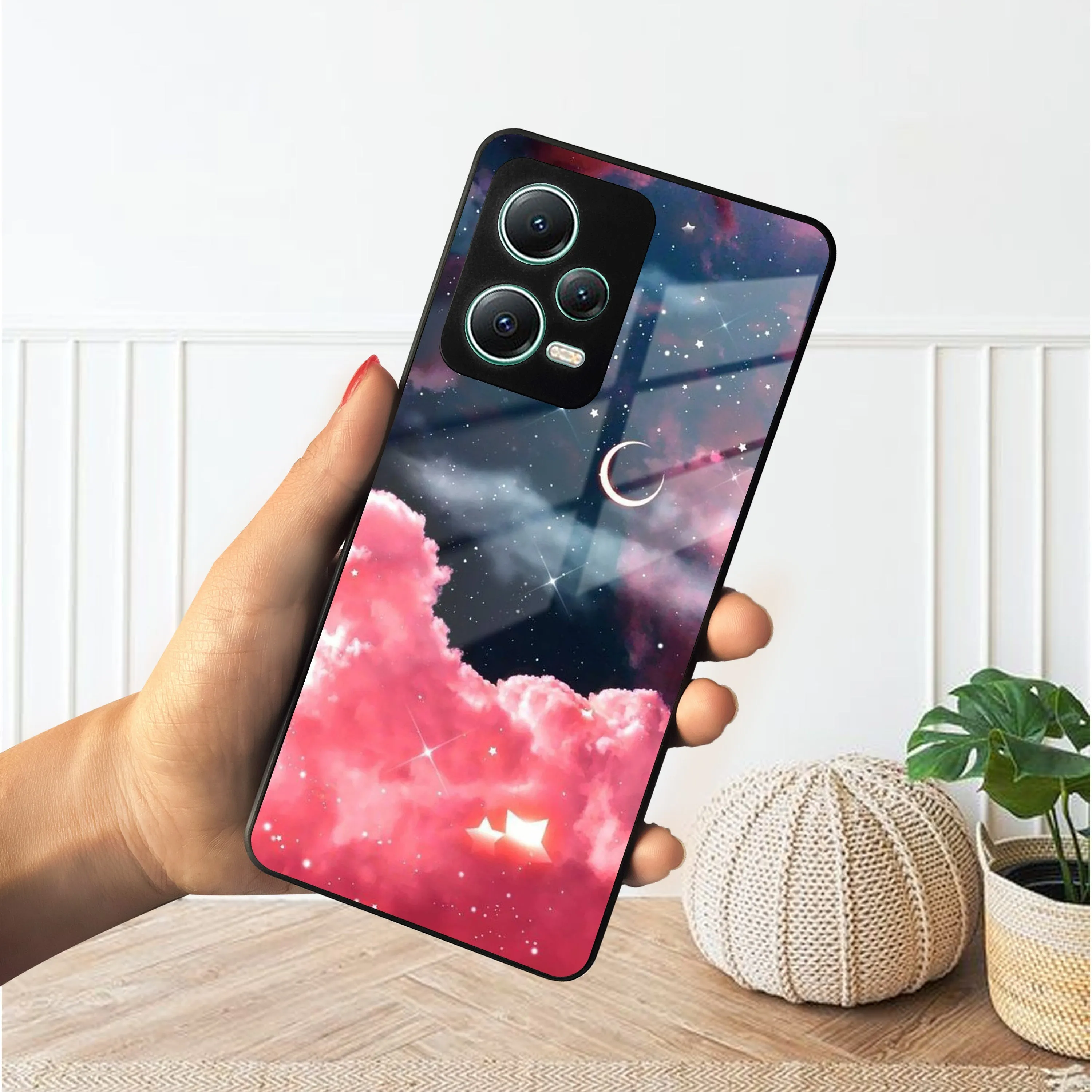 Aesthetic Cloud Glass Case Cover For Poco
