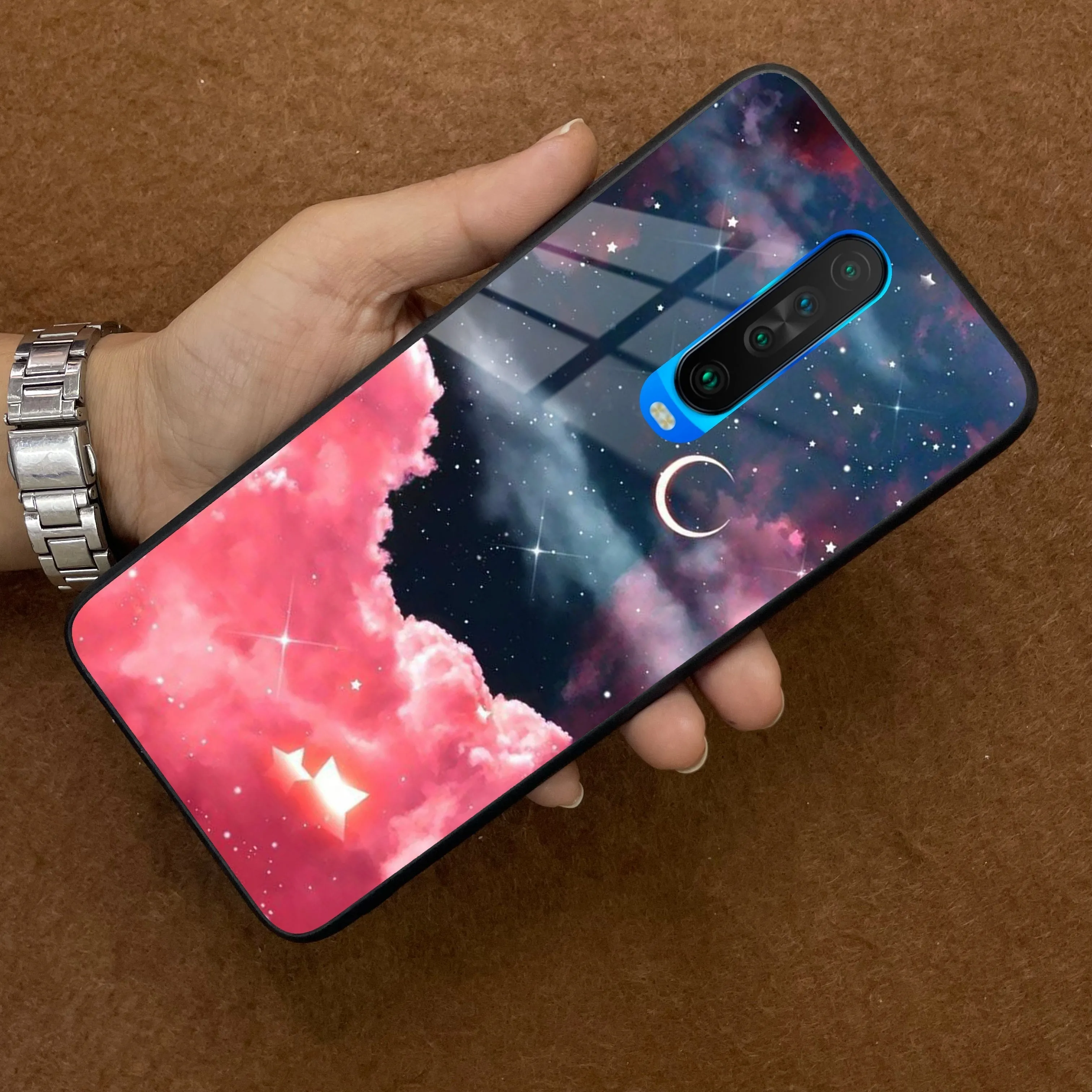 Aesthetic Cloud Glass Case Cover For Poco