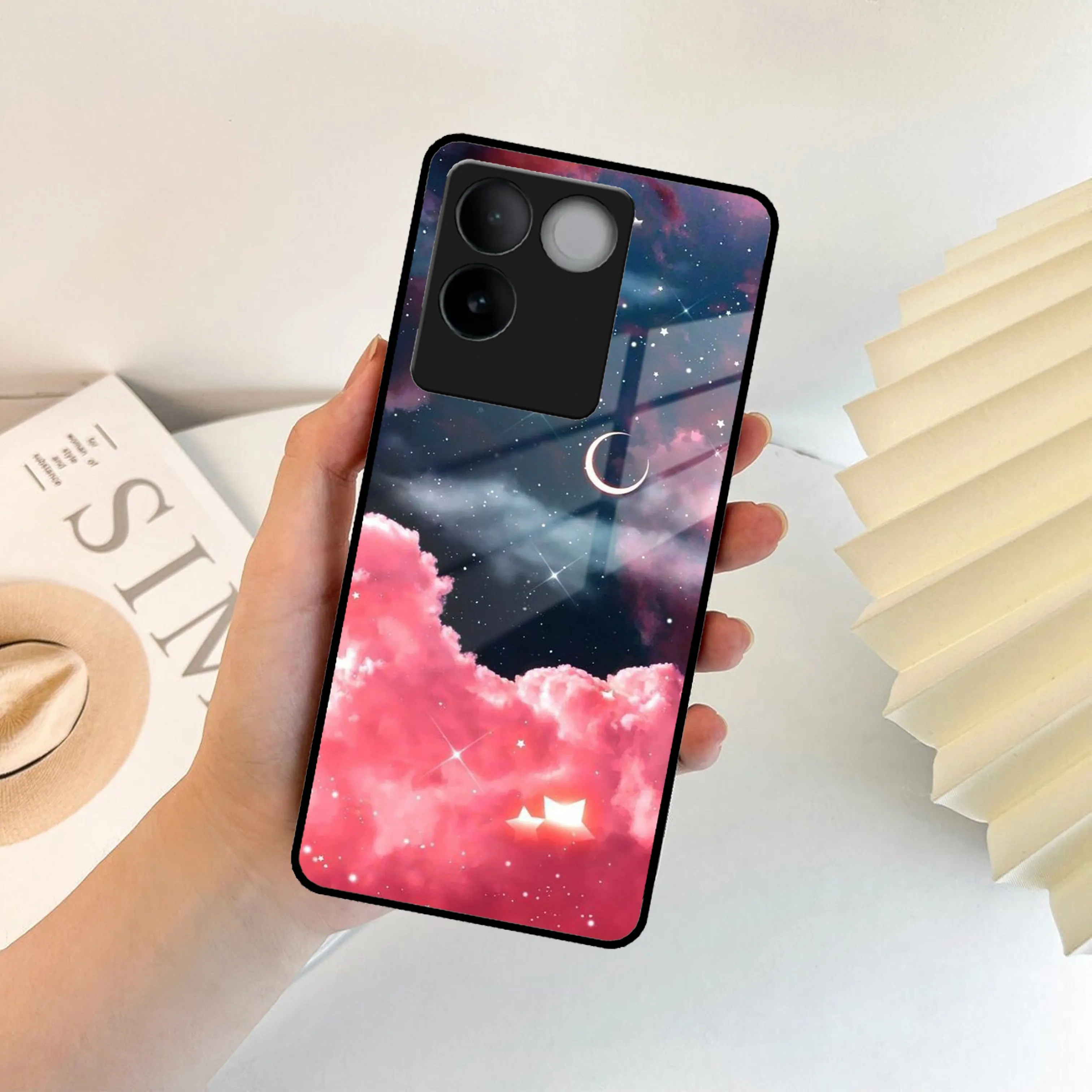Aesthetic Cloud Glass Case Cover For Vivo