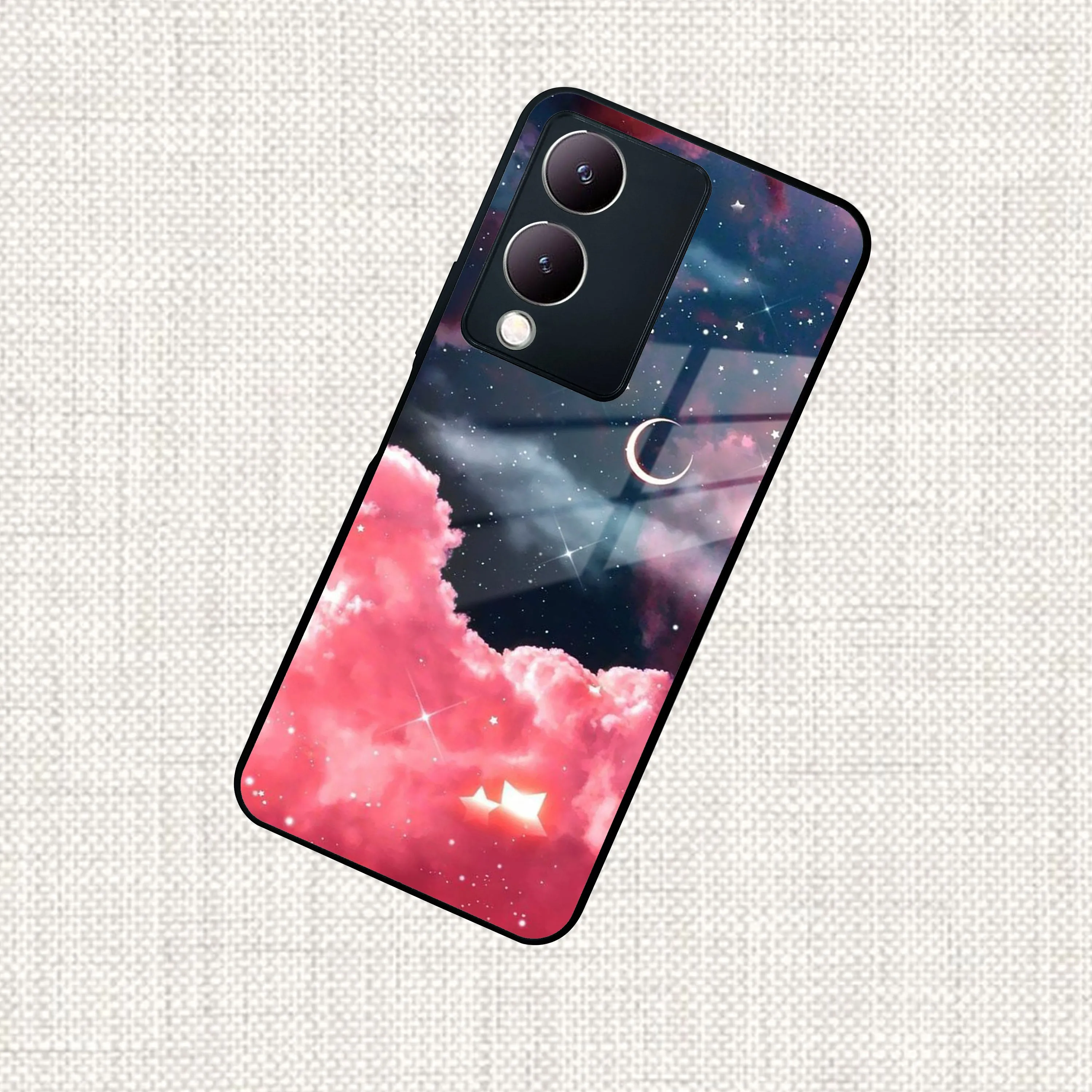 Aesthetic Cloud Glass Case Cover For Vivo