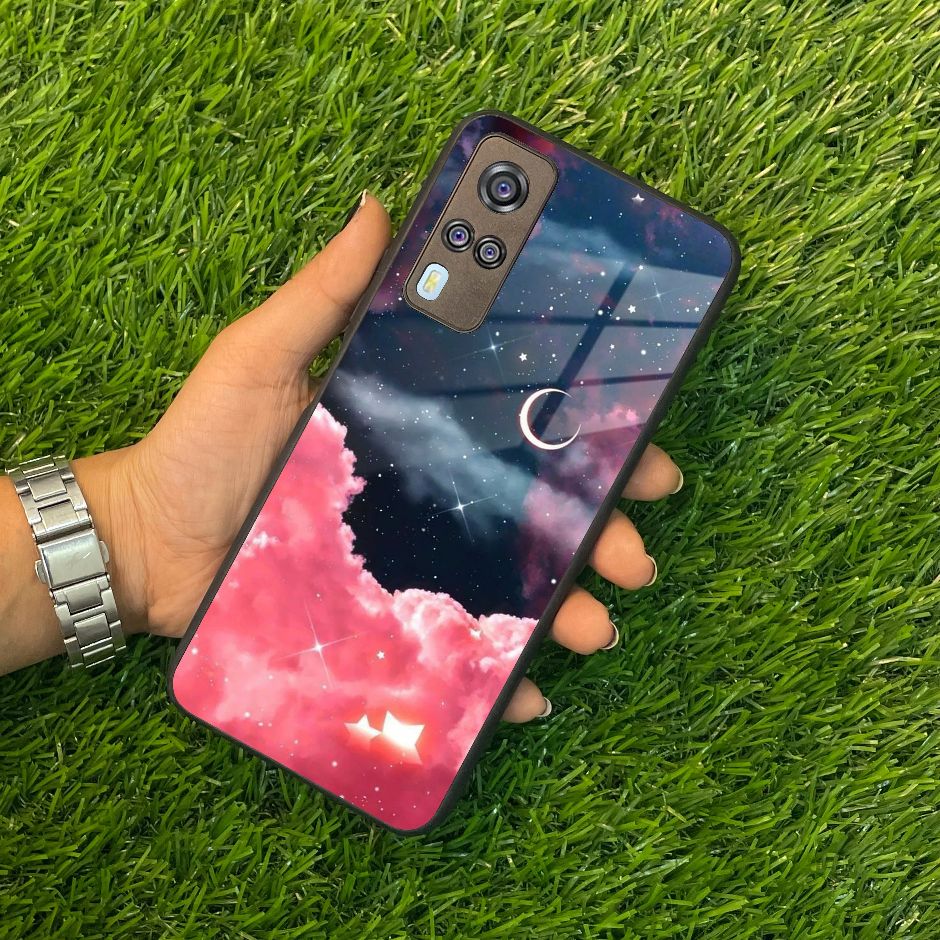 Aesthetic Cloud Glass Case Cover For Vivo