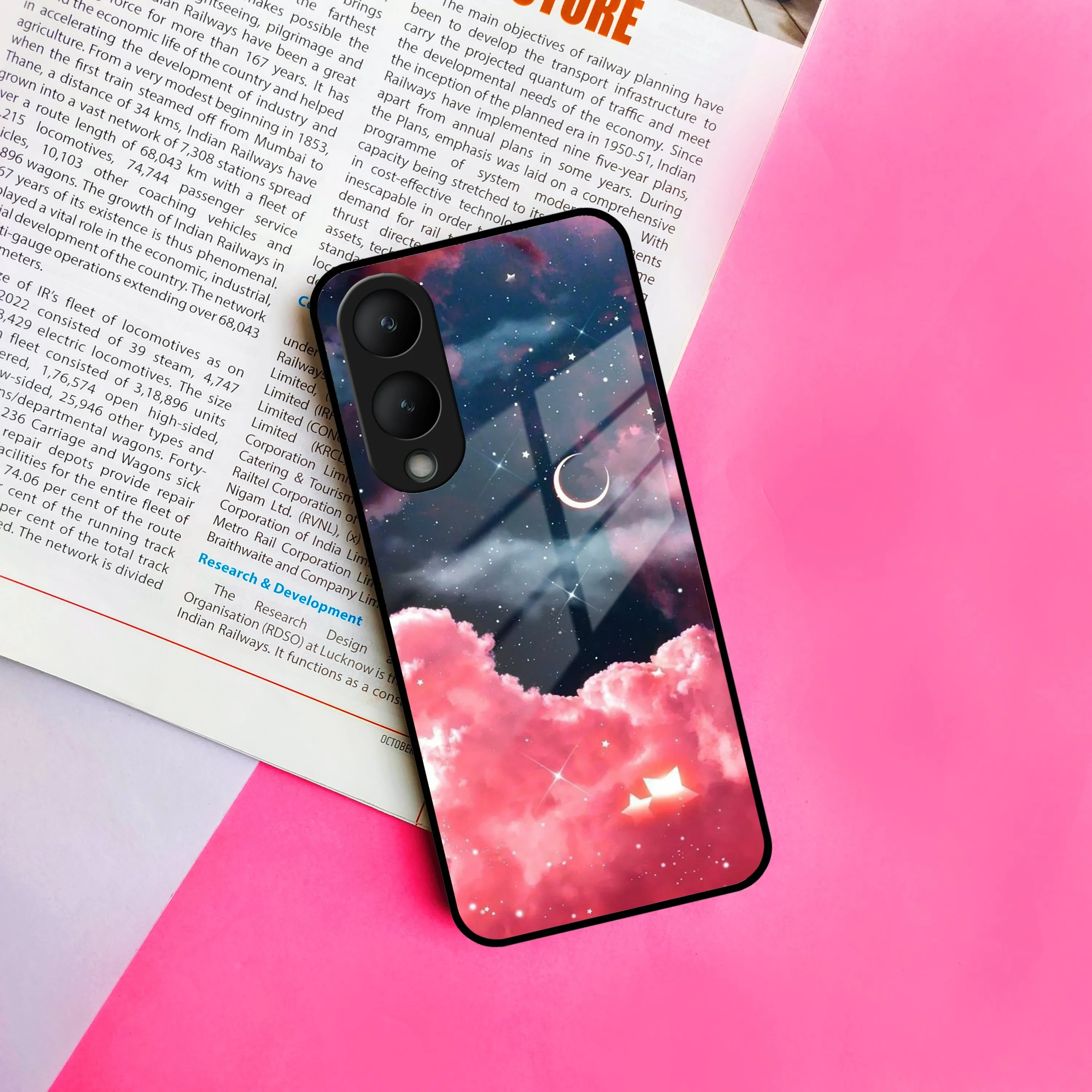 Aesthetic Cloud Glass Case Cover For Vivo