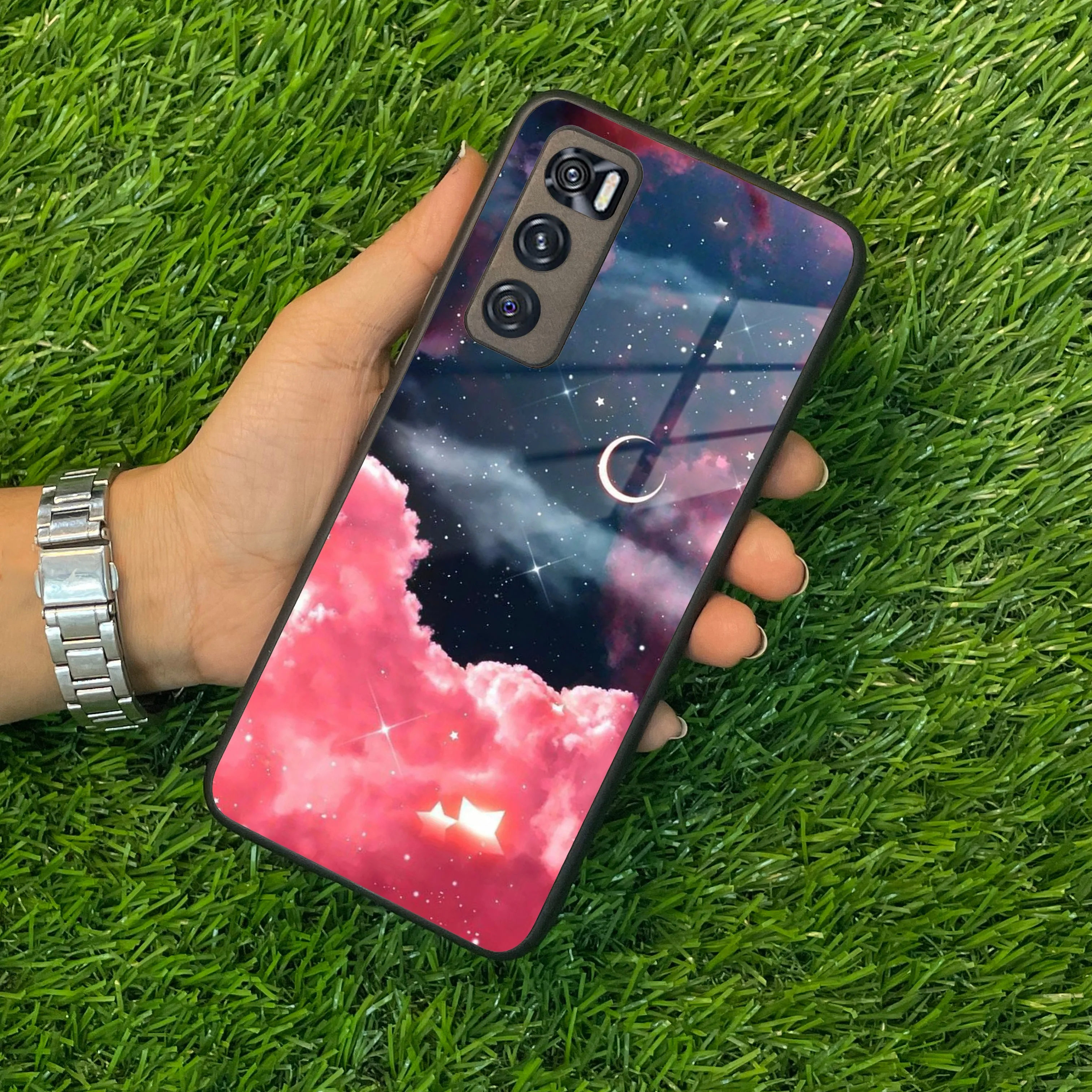 Aesthetic Cloud Glass Case Cover For Vivo