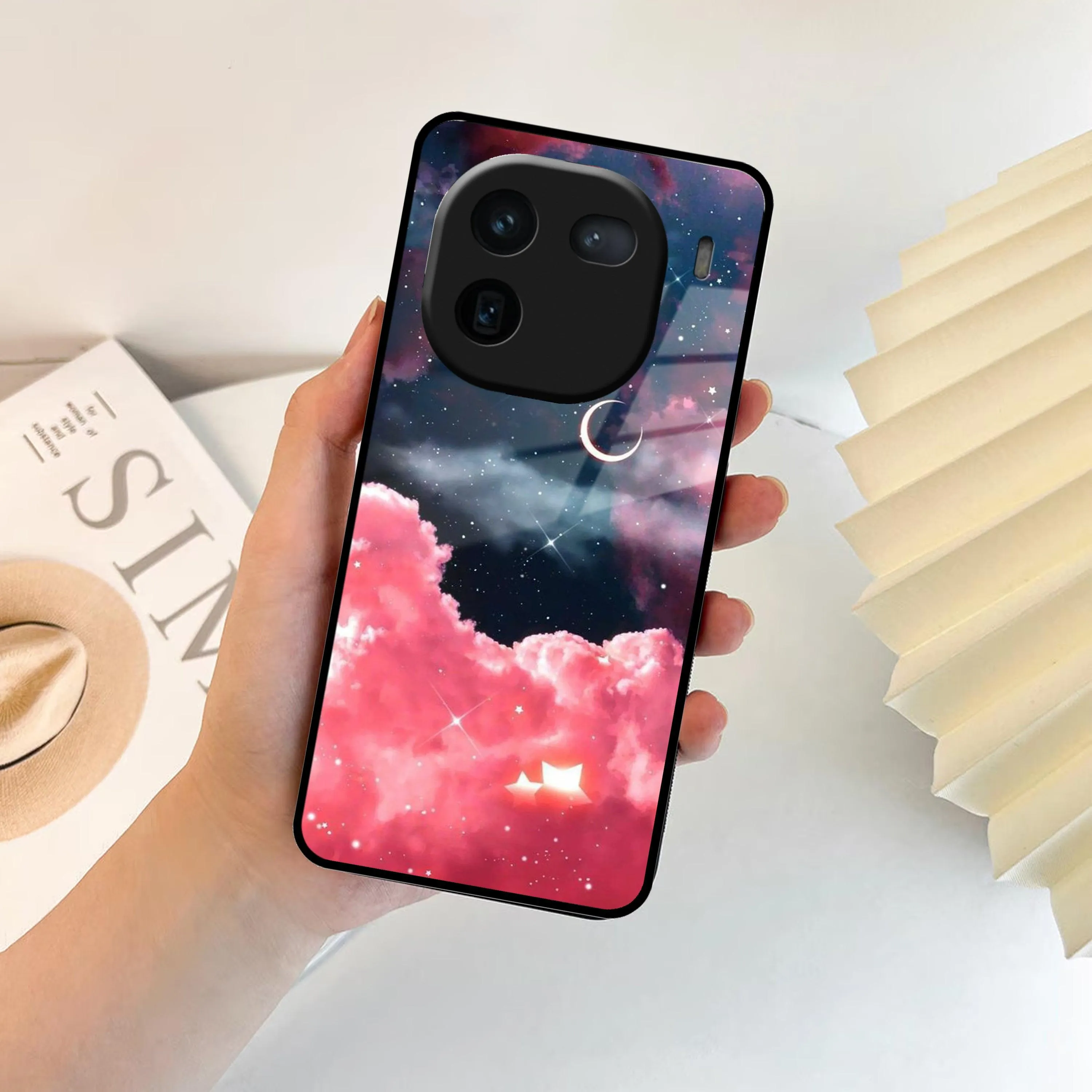 Aesthetic Cloud Glass Case Cover For Vivo