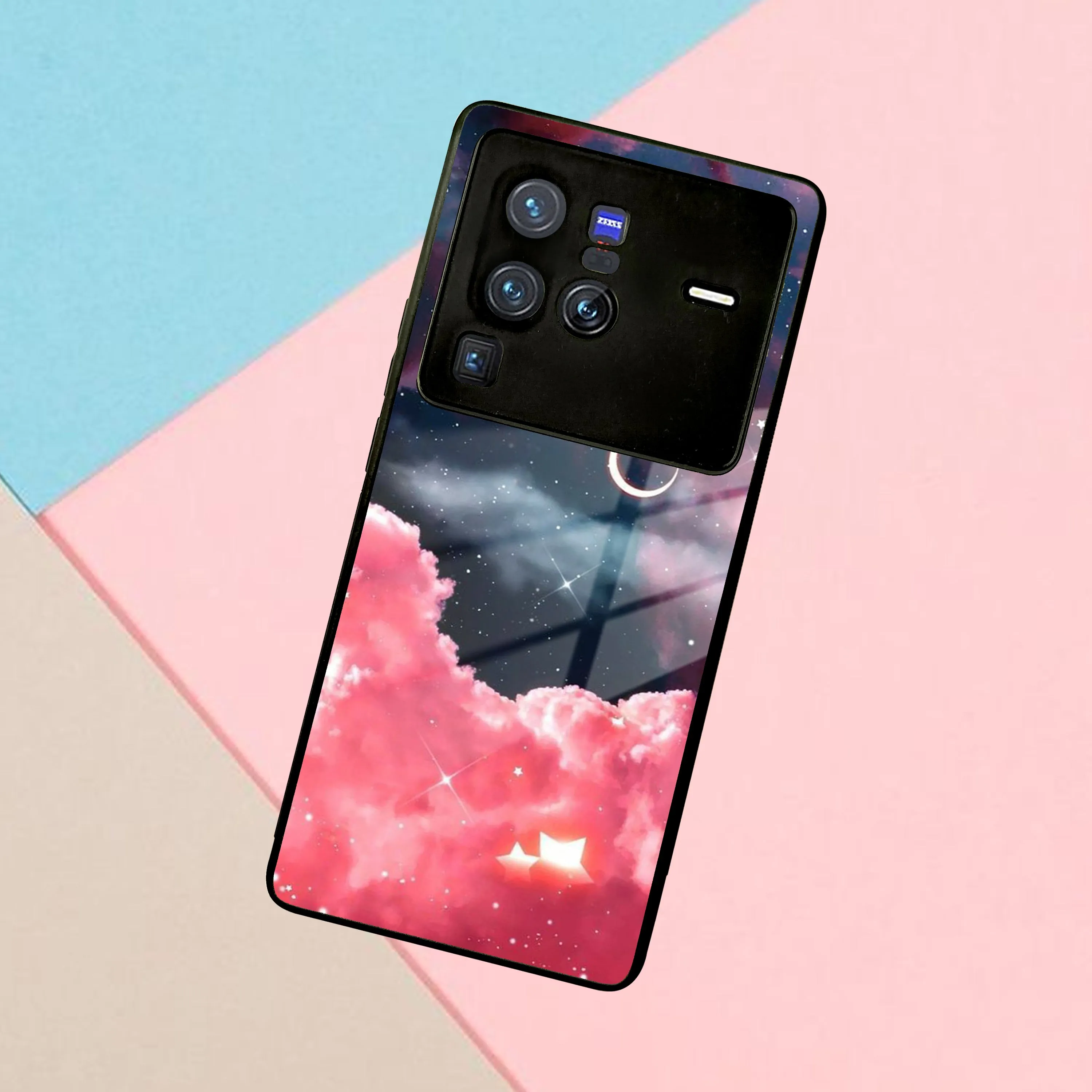 Aesthetic Cloud Glass Case Cover For Vivo