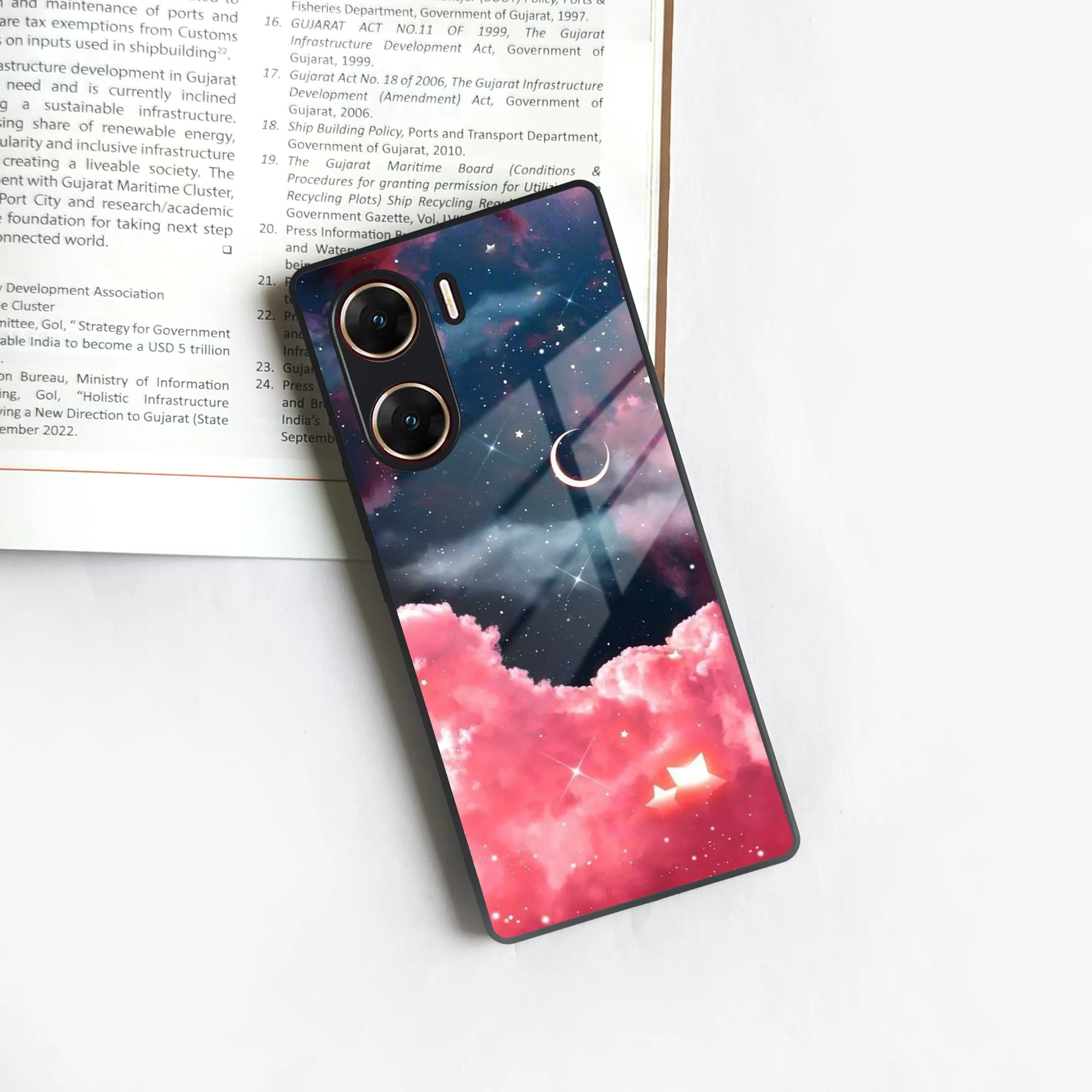 Aesthetic Cloud Glass Case Cover For Vivo