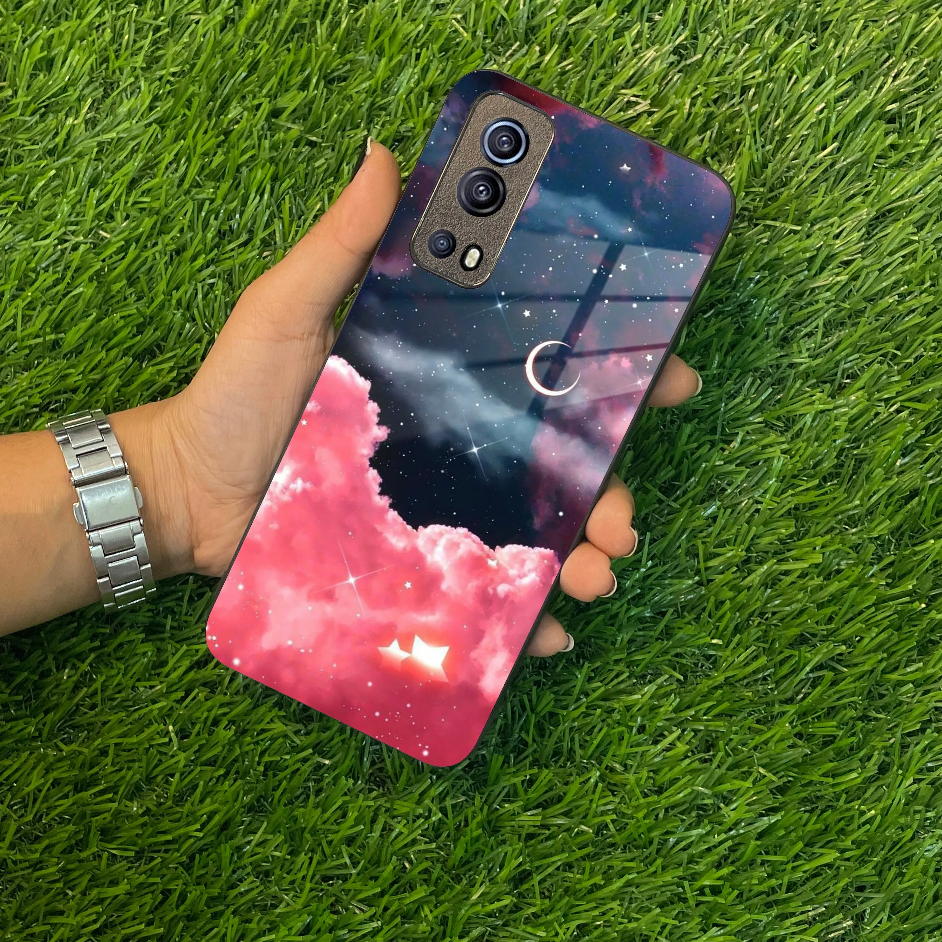 Aesthetic Cloud Glass Case Cover For Vivo