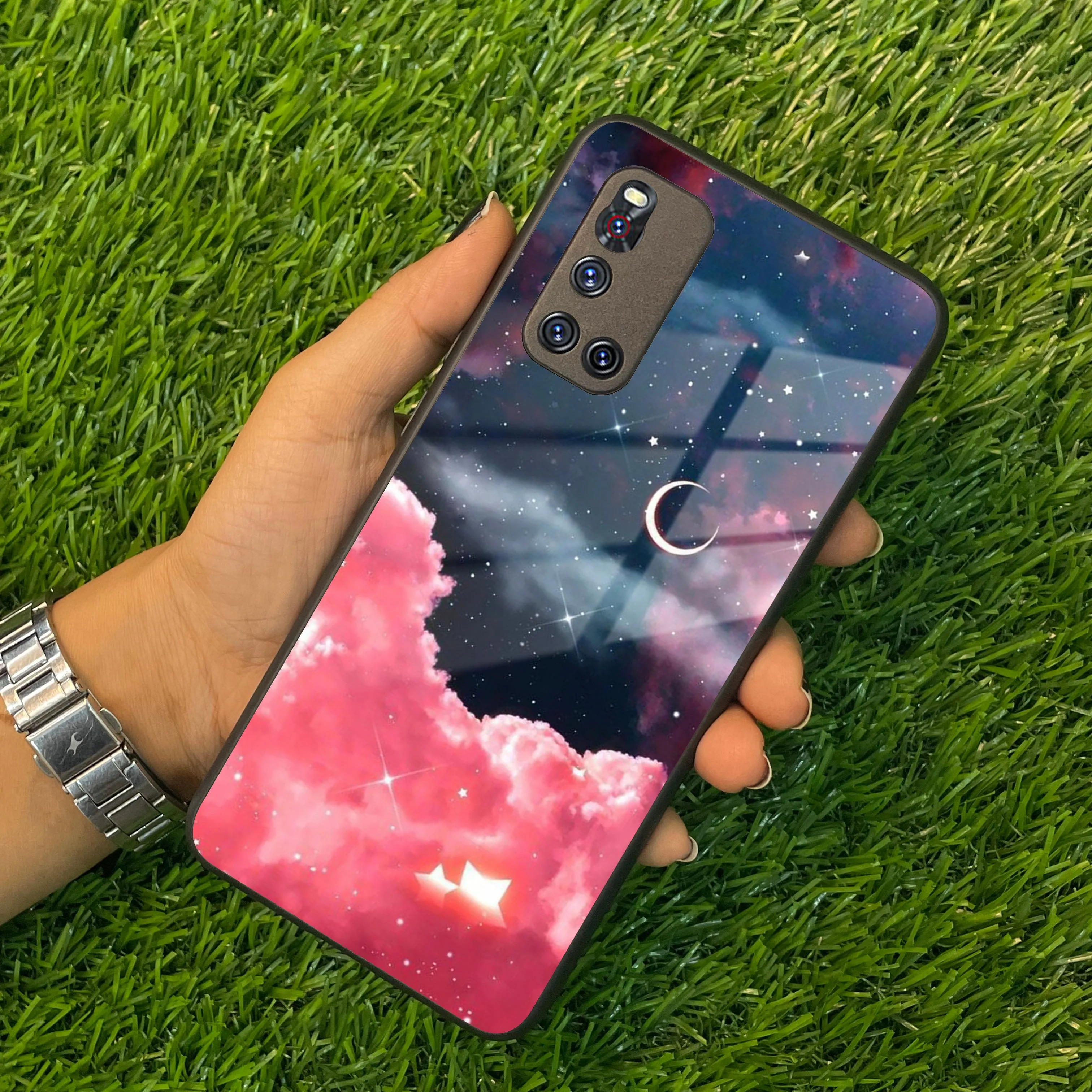 Aesthetic Cloud Glass Case Cover For Vivo