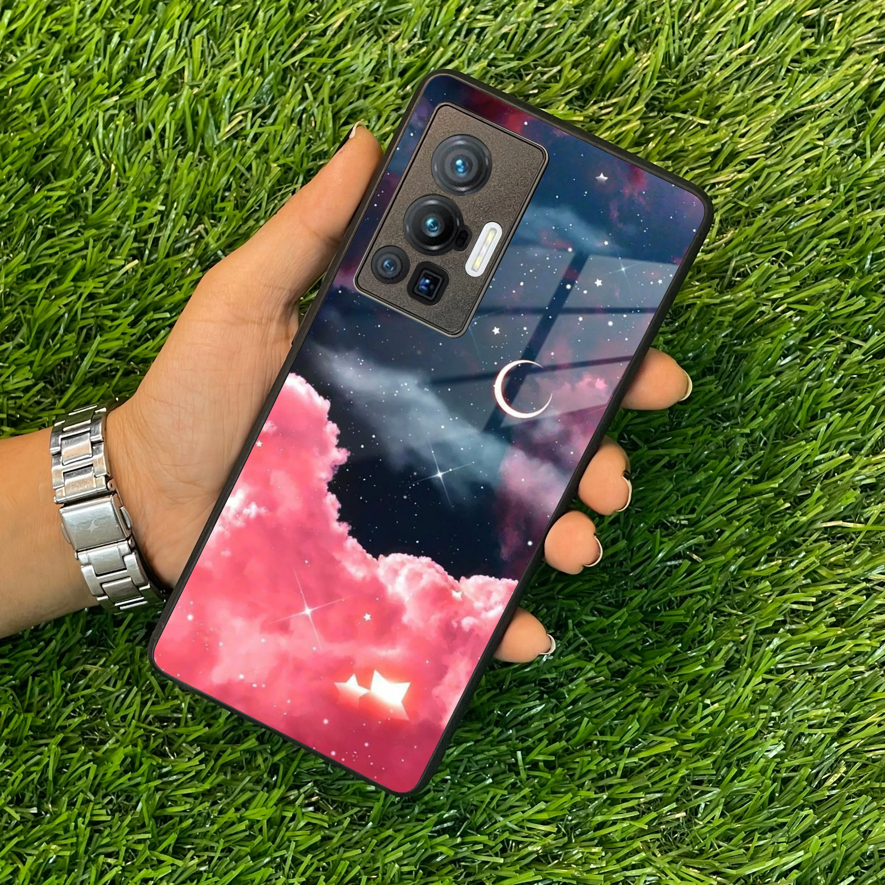 Aesthetic Cloud Glass Case Cover For Vivo