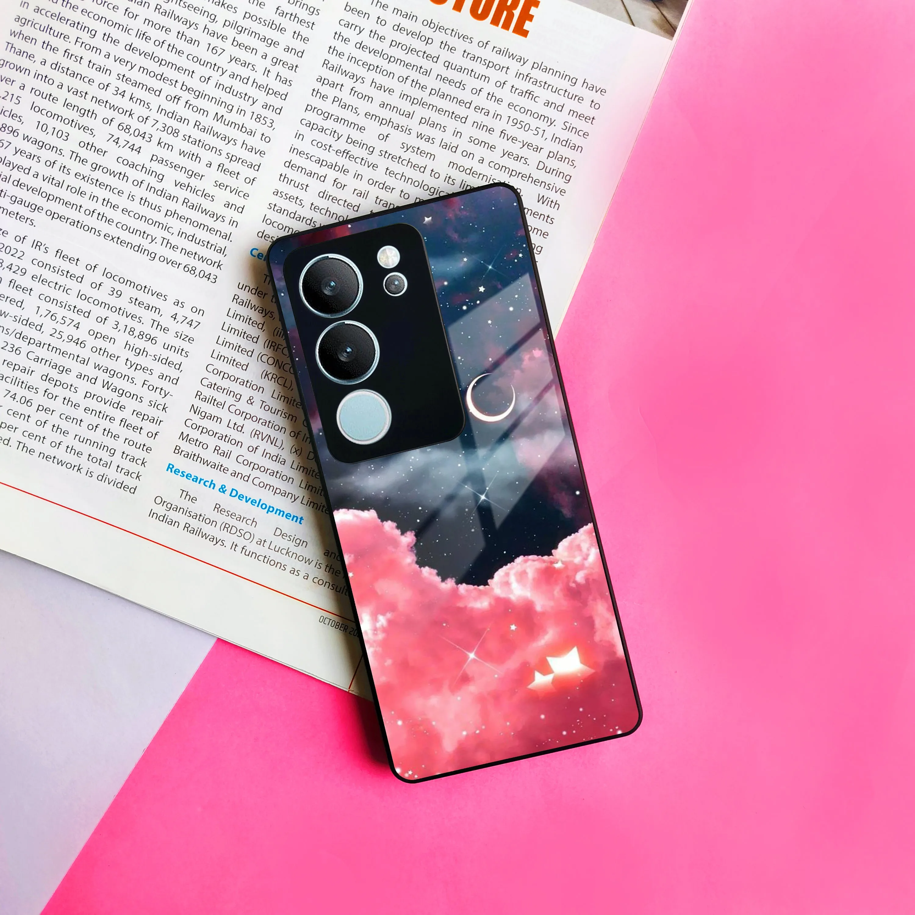 Aesthetic Cloud Glass Case Cover For Vivo