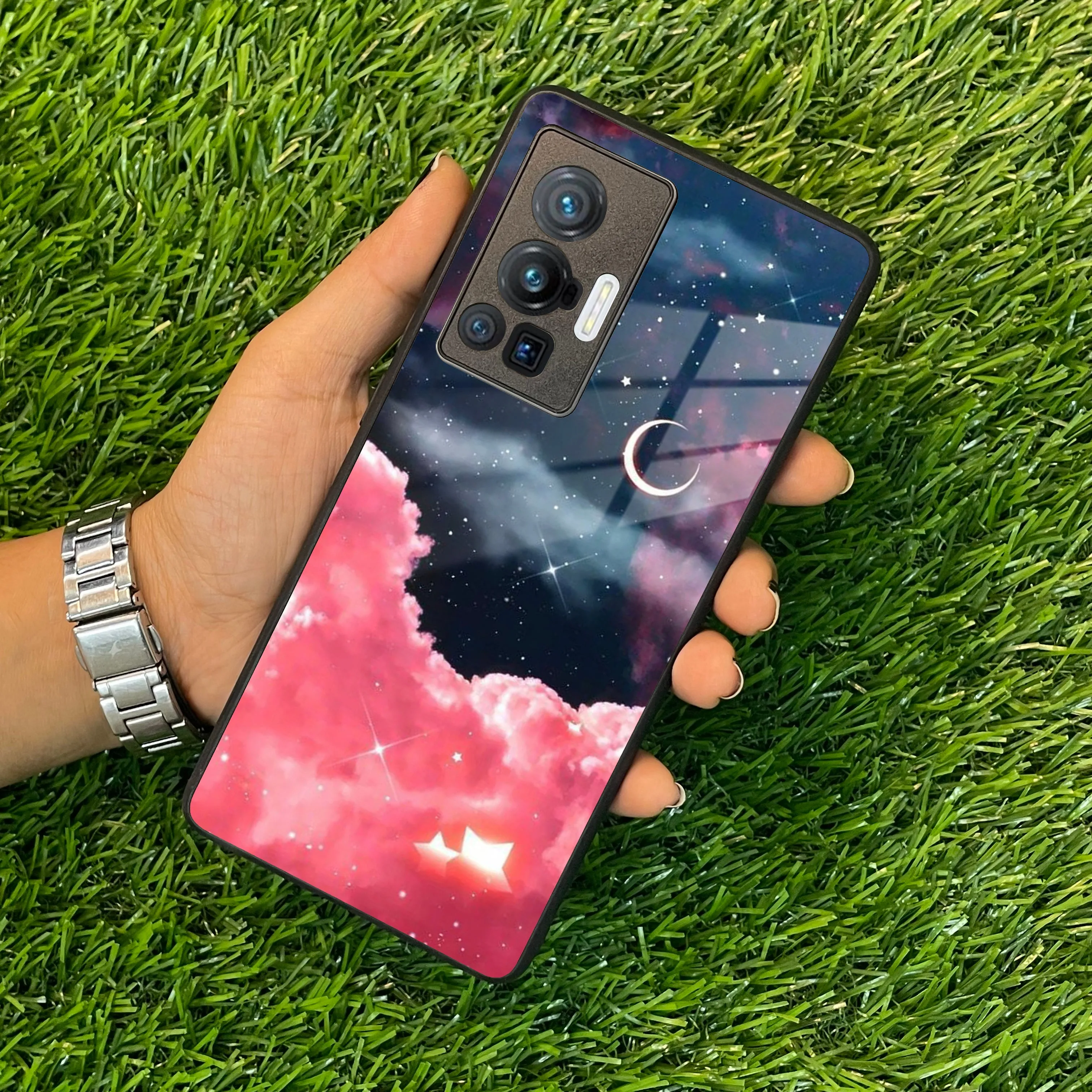 Aesthetic Cloud Glass Case Cover For Vivo