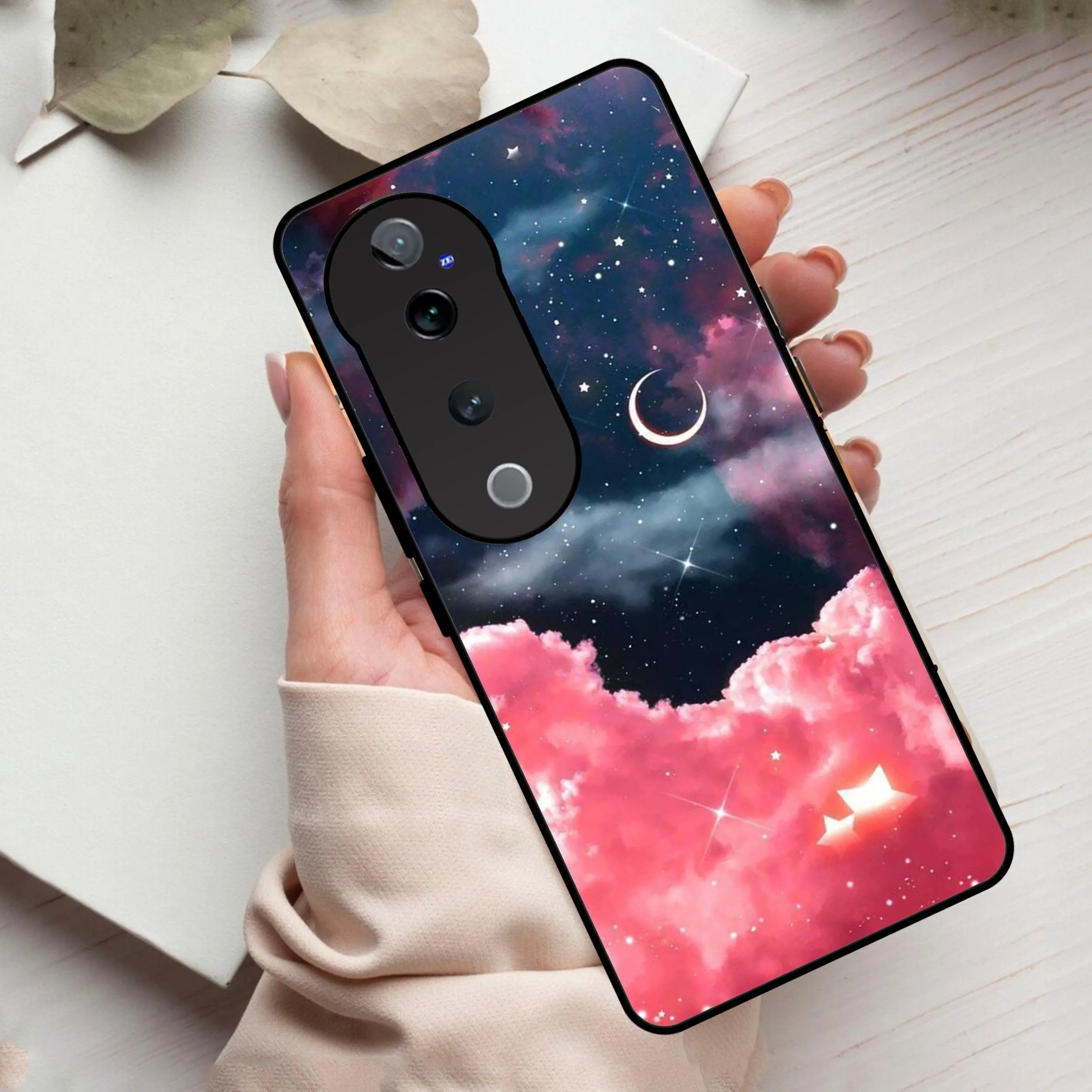 Aesthetic Cloud Glass Case Cover For Vivo