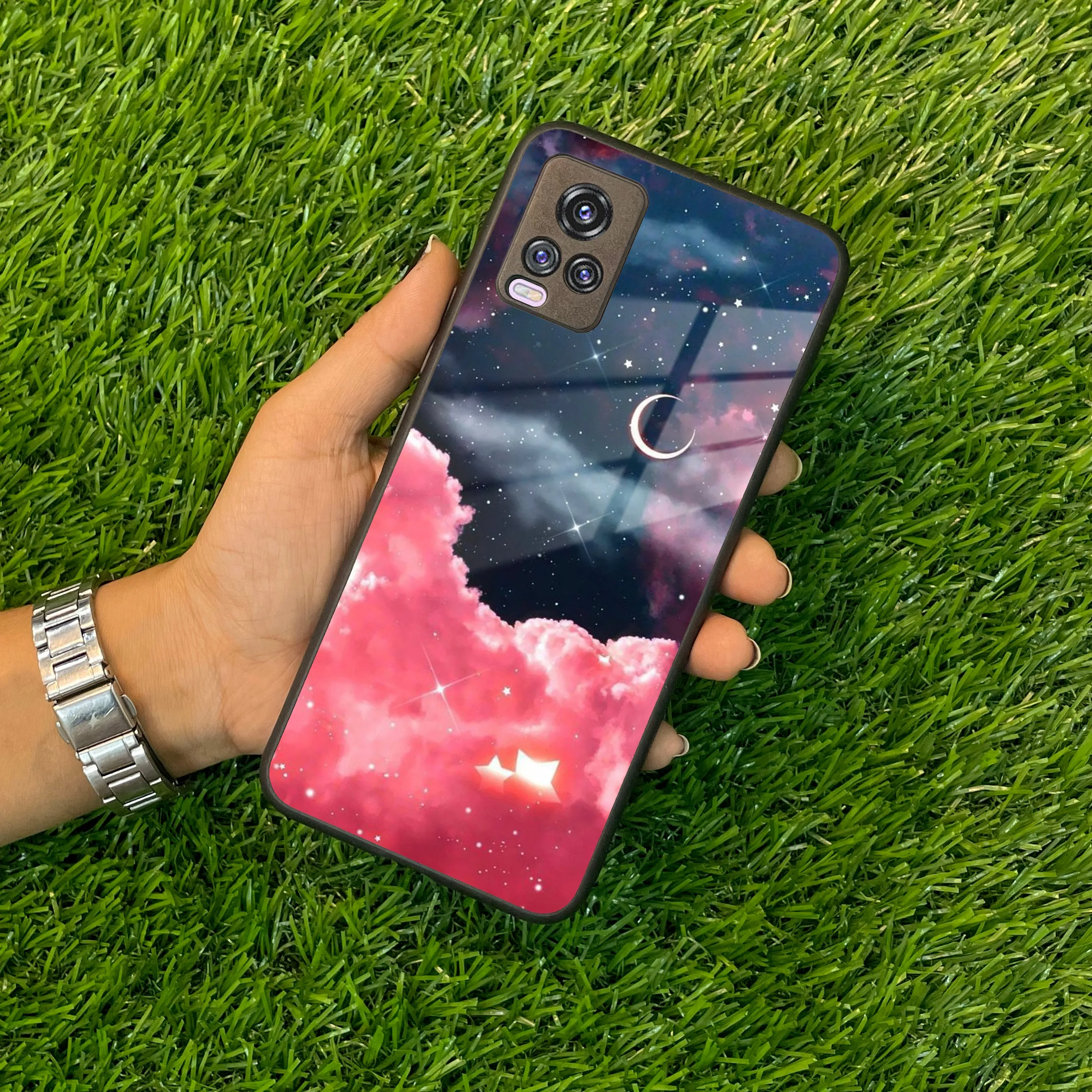 Aesthetic Cloud Glass Case Cover For Vivo