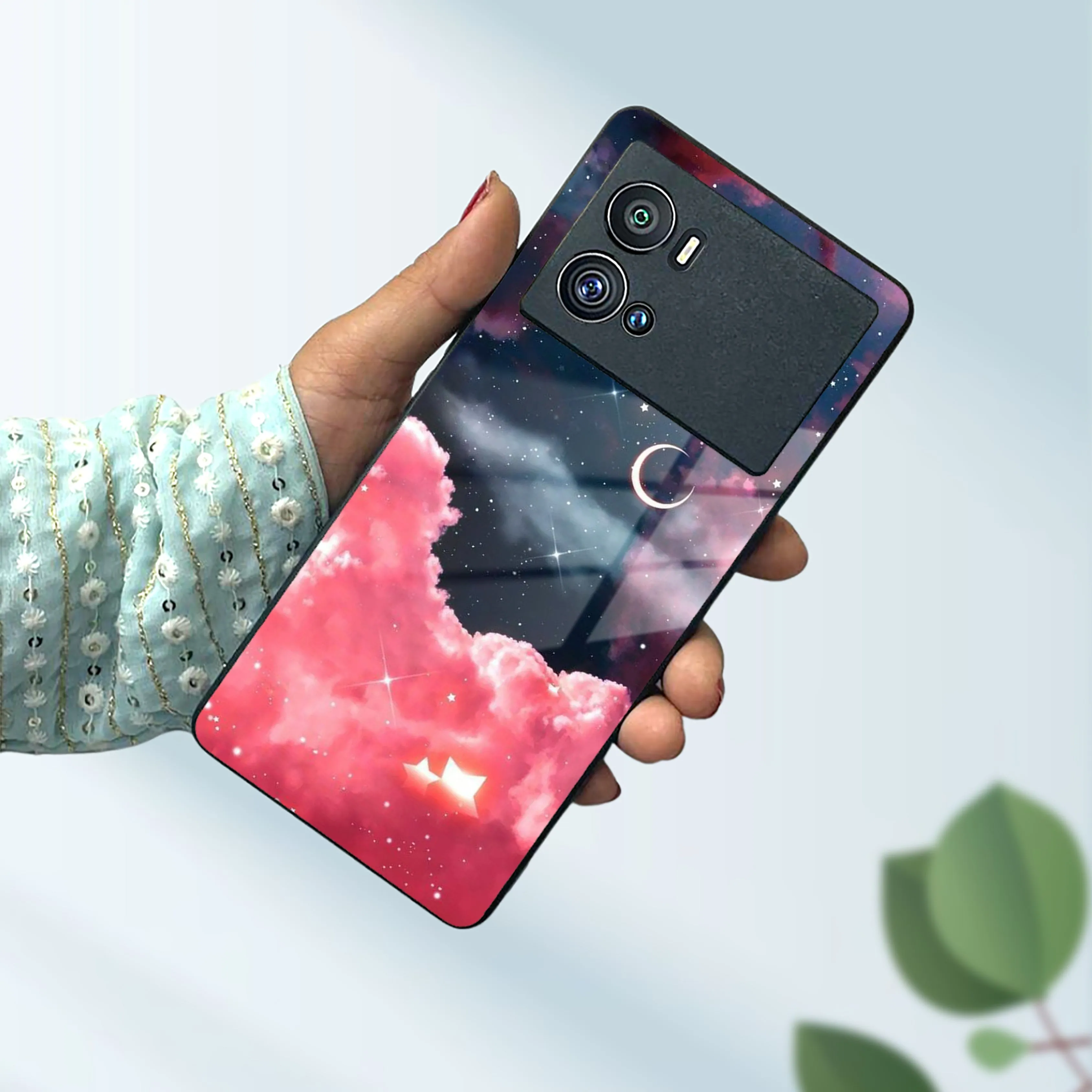 Aesthetic Cloud Glass Case Cover For Vivo