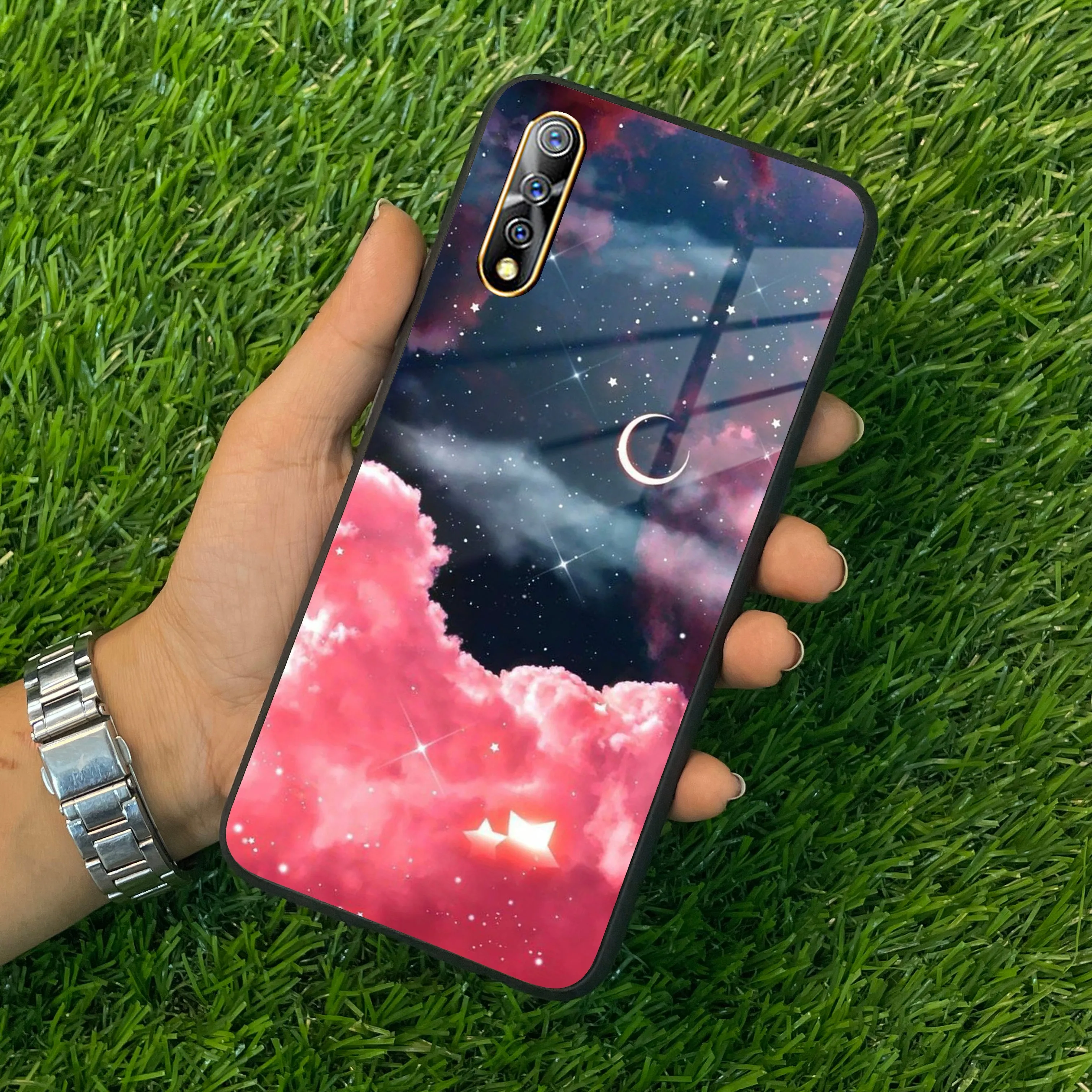 Aesthetic Cloud Glass Case Cover For Vivo