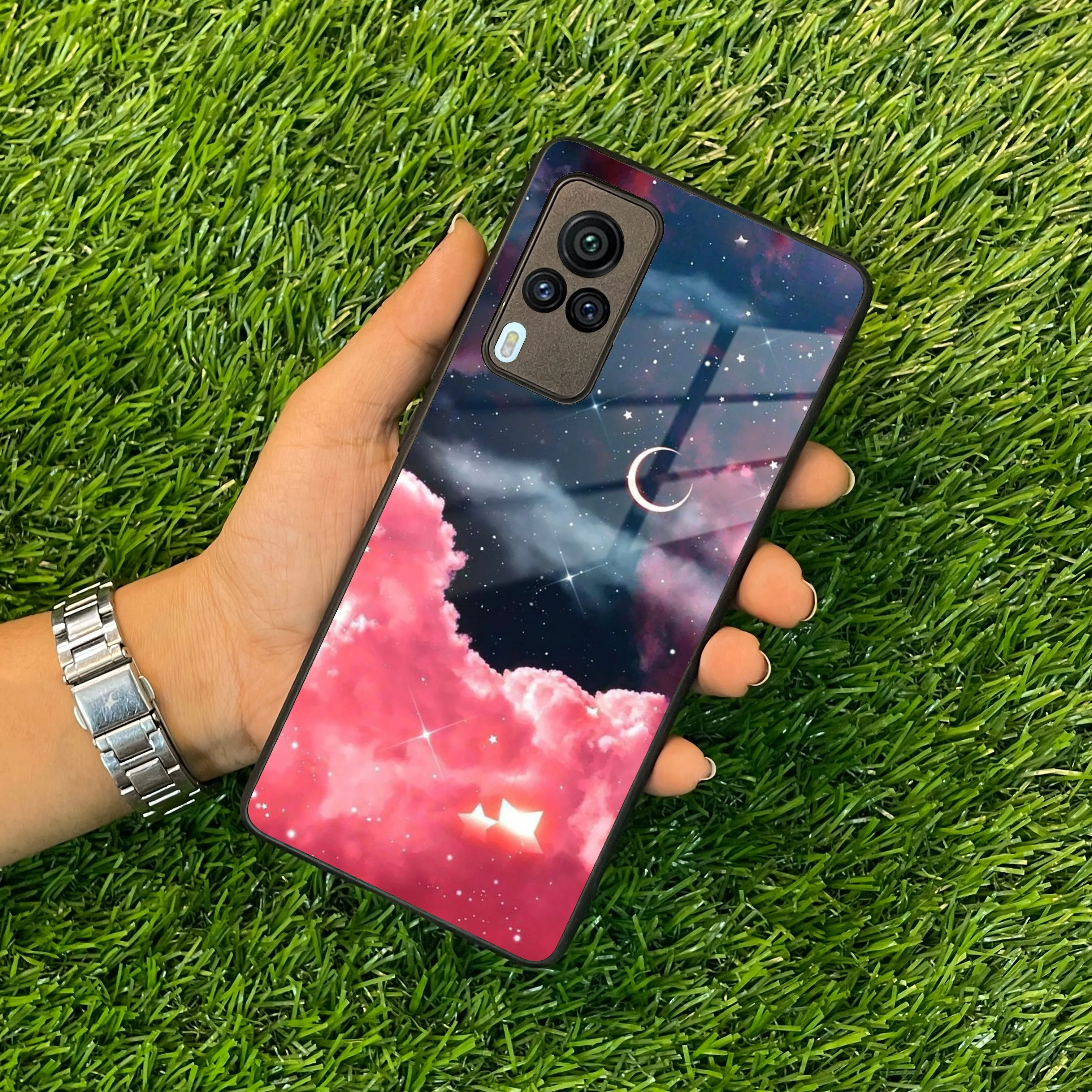 Aesthetic Cloud Glass Case Cover For Vivo