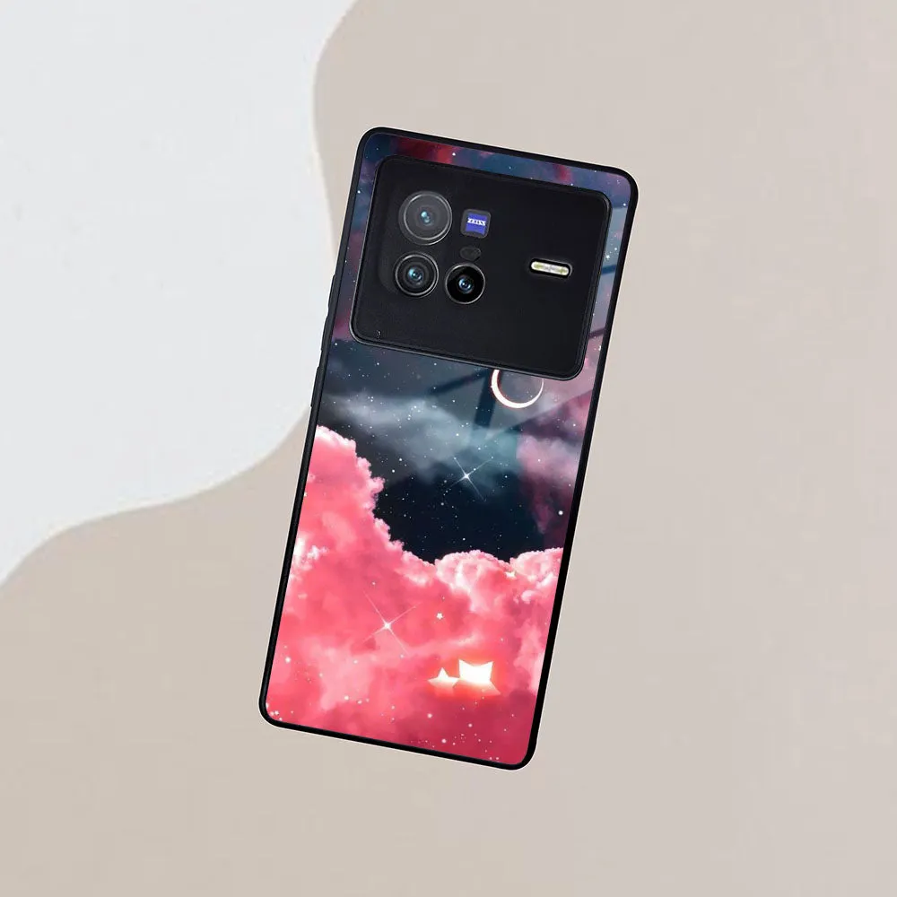Aesthetic Cloud Glass Case Cover For Vivo