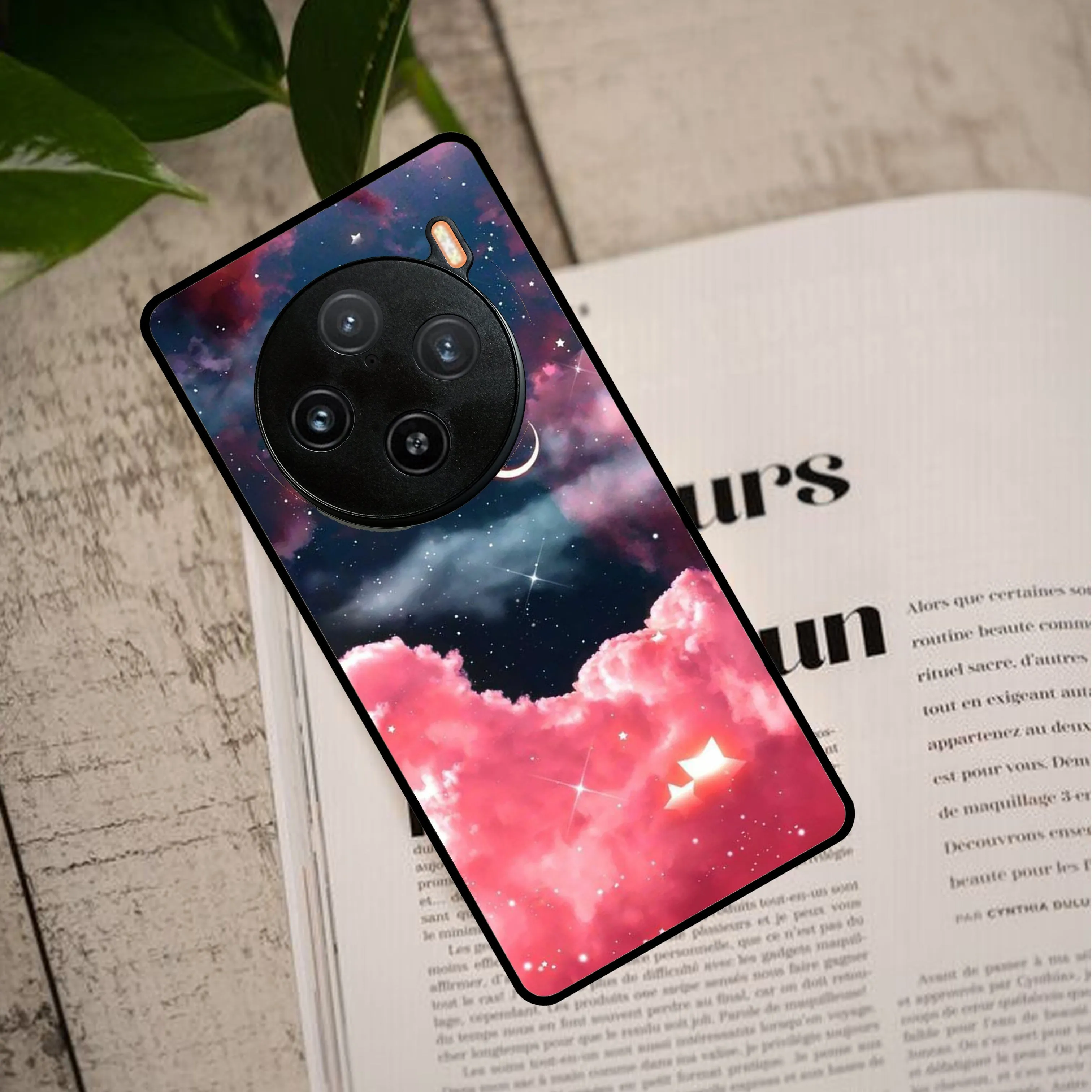 Aesthetic Cloud Glass Case Cover For Vivo