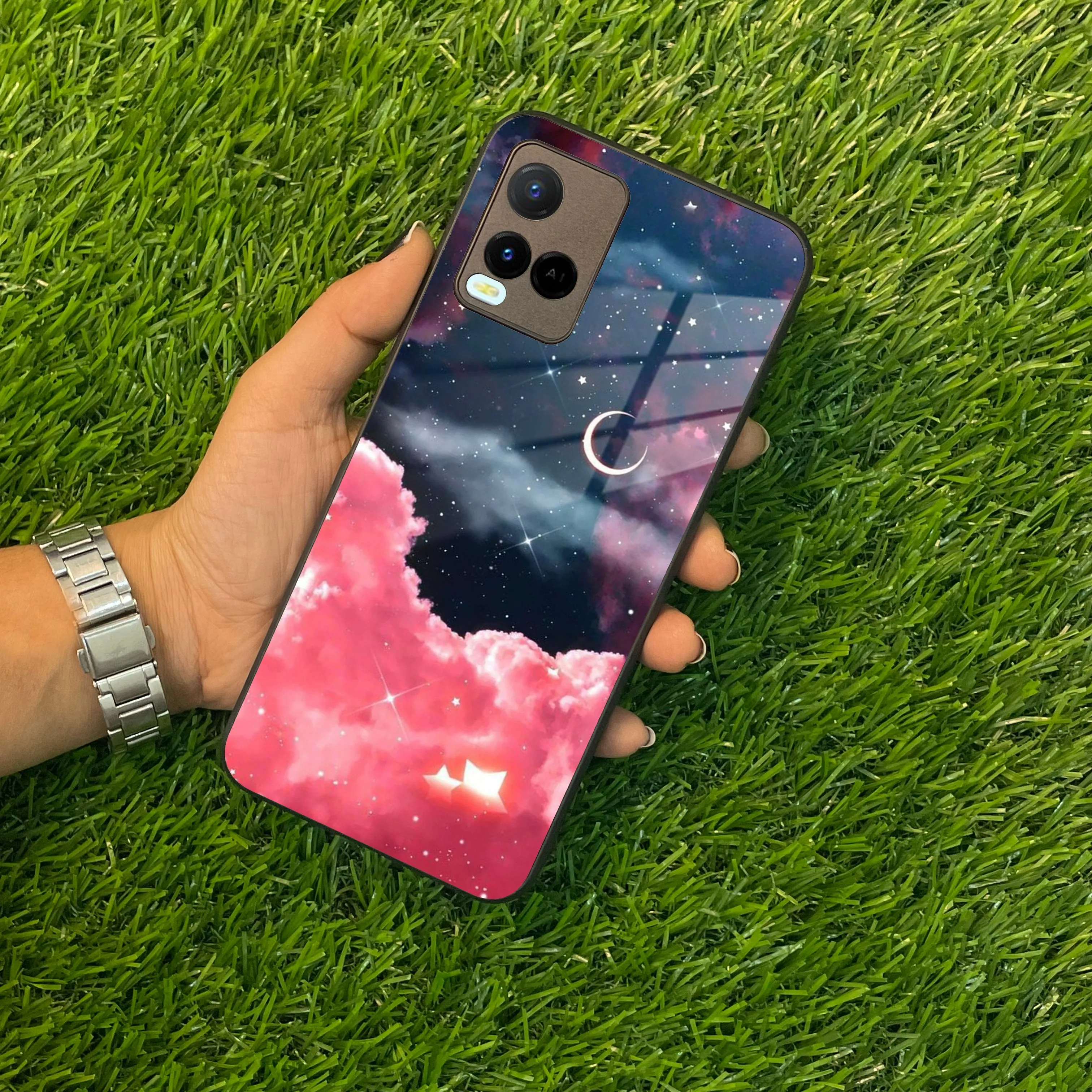 Aesthetic Cloud Glass Case Cover For Vivo