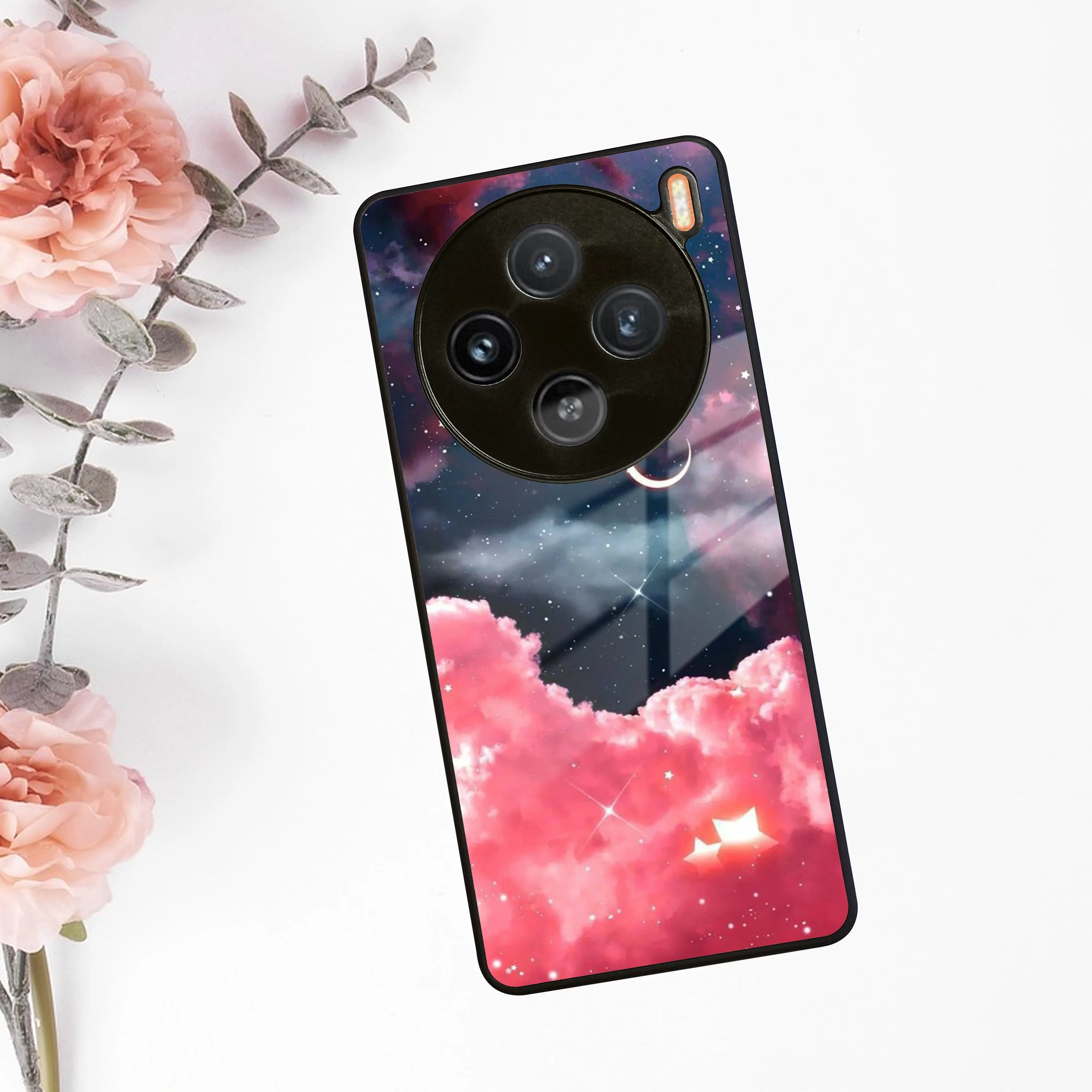 Aesthetic Cloud Glass Case Cover For Vivo