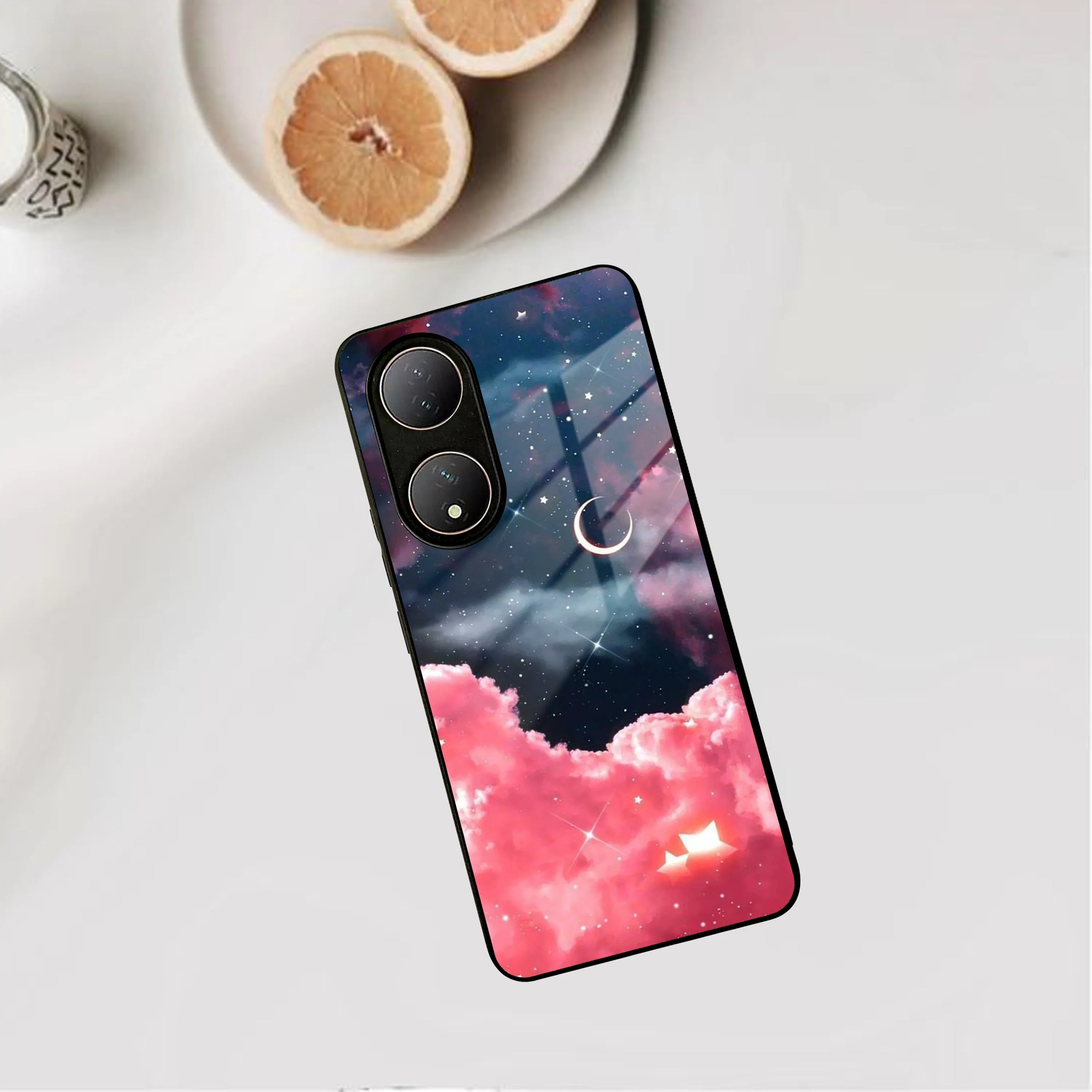 Aesthetic Cloud Glass Case Cover For Vivo