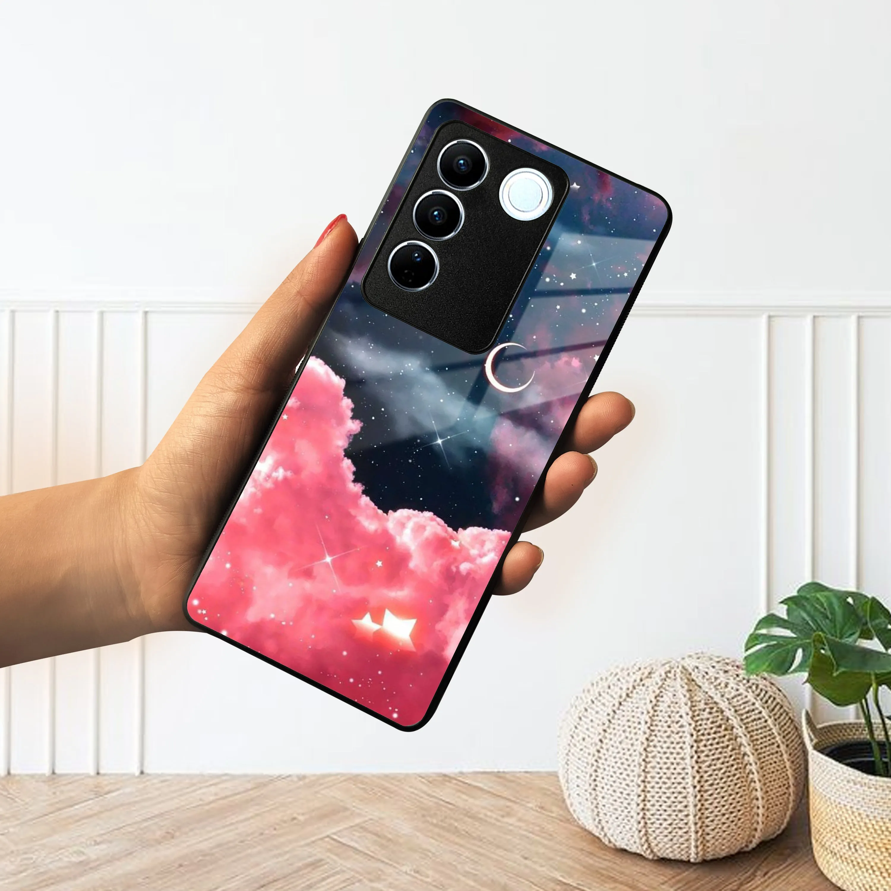 Aesthetic Cloud Glass Case Cover For Vivo