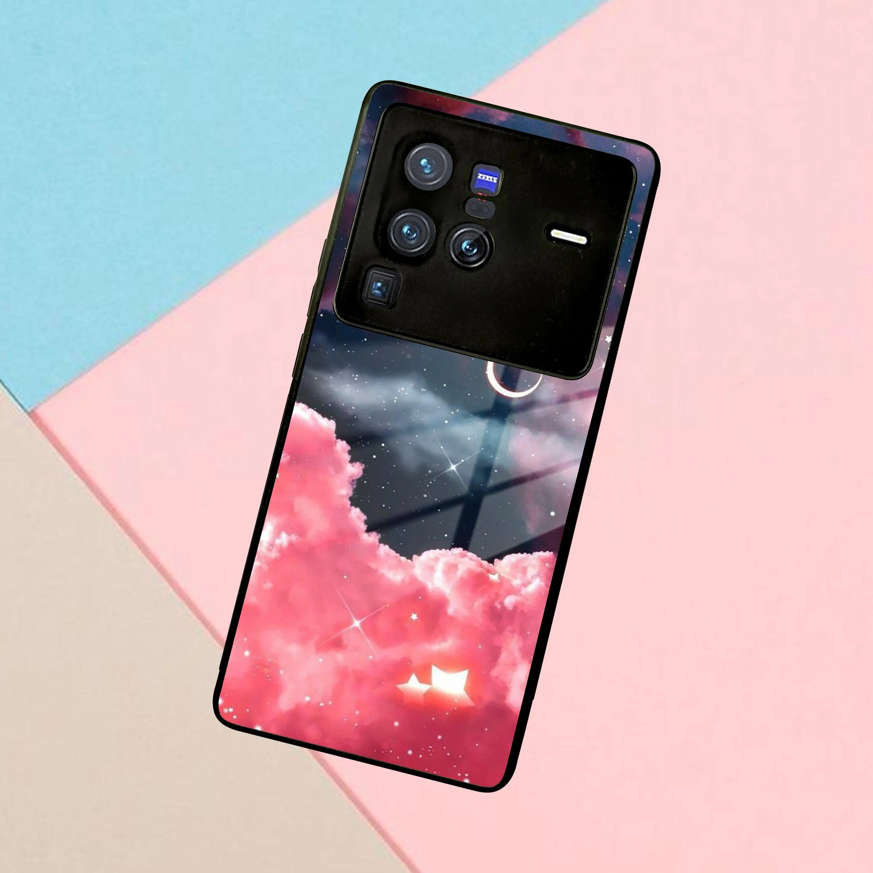 Aesthetic Cloud Glass Case Cover For Vivo