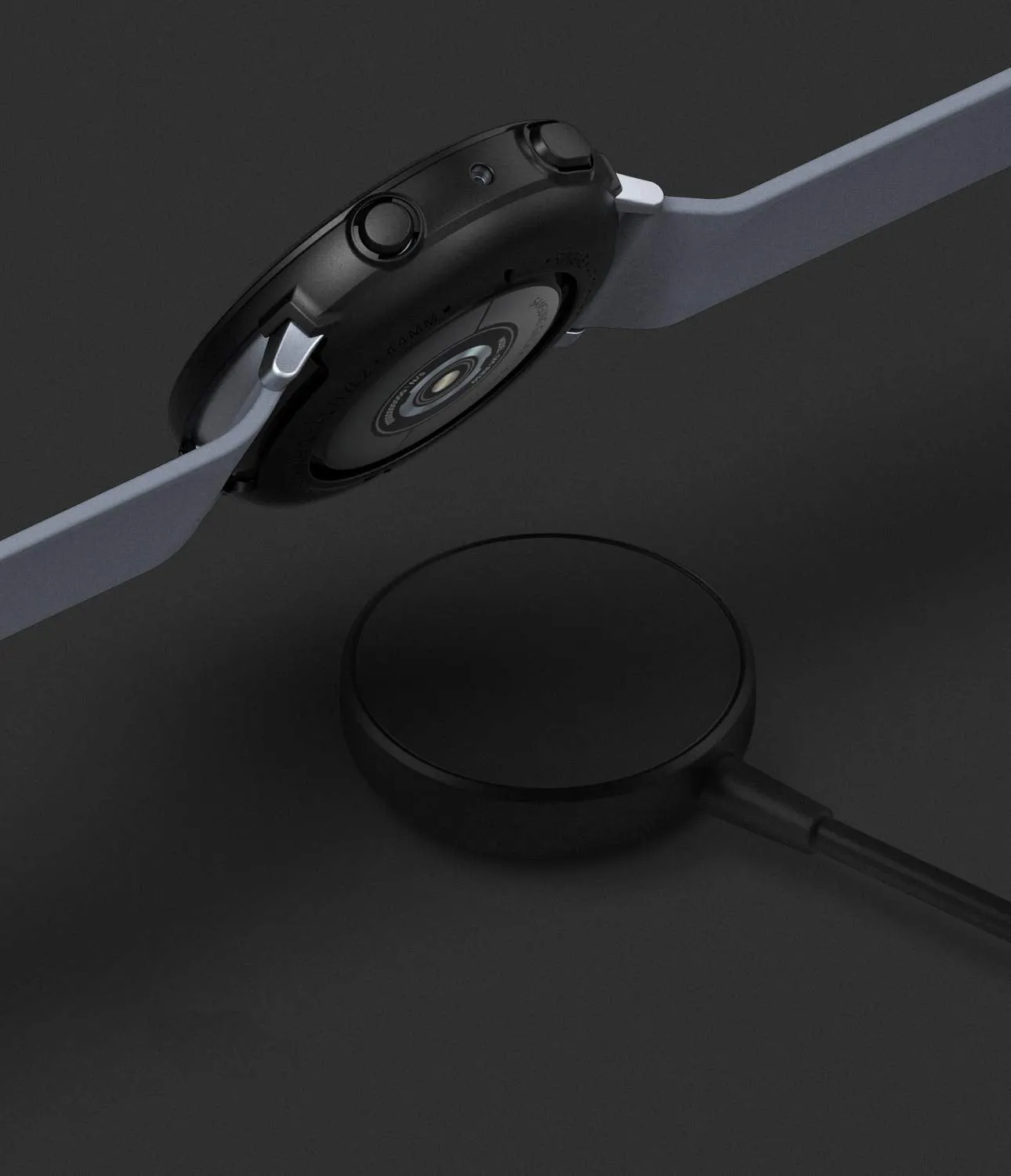 Air Sports Case Designed for Galaxy Watch Active 2 44mm - Black   Matte Clear