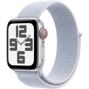 Apple Watch SE 2 Cell 40mm Silver Aluminum - Blue Cloud Sport Loop MXFU3LL/A
